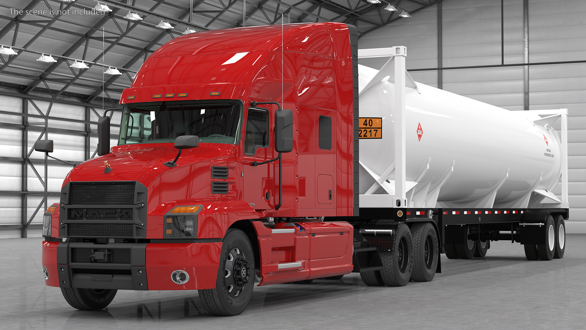 3D Mack Anthem Truck with LNG Semi Trailer Gas Tank model