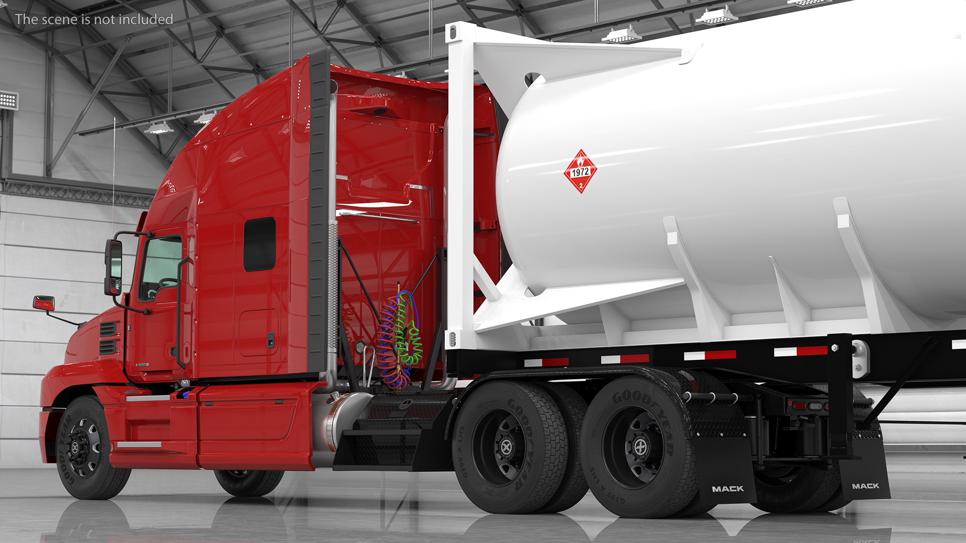 3D Mack Anthem Truck with LNG Semi Trailer Gas Tank model