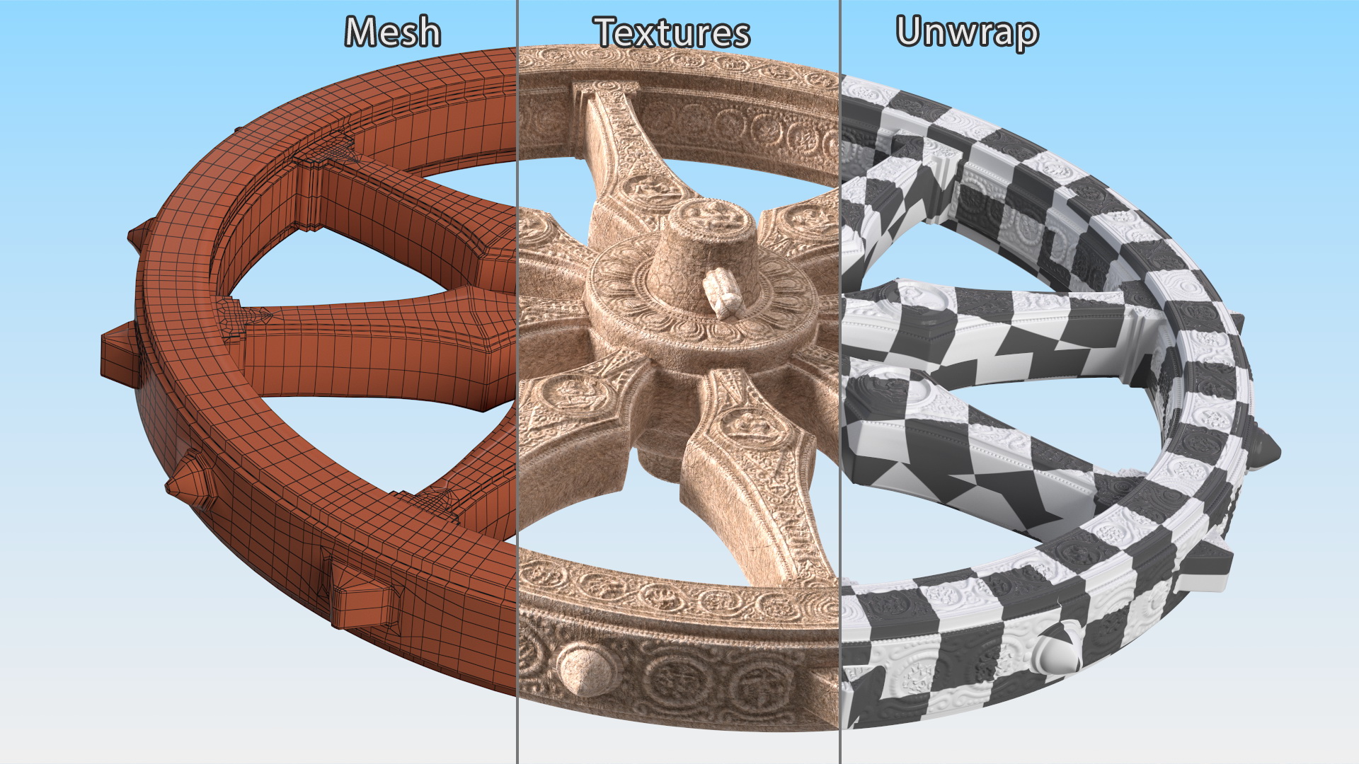 3D Dharmachakra Stone model