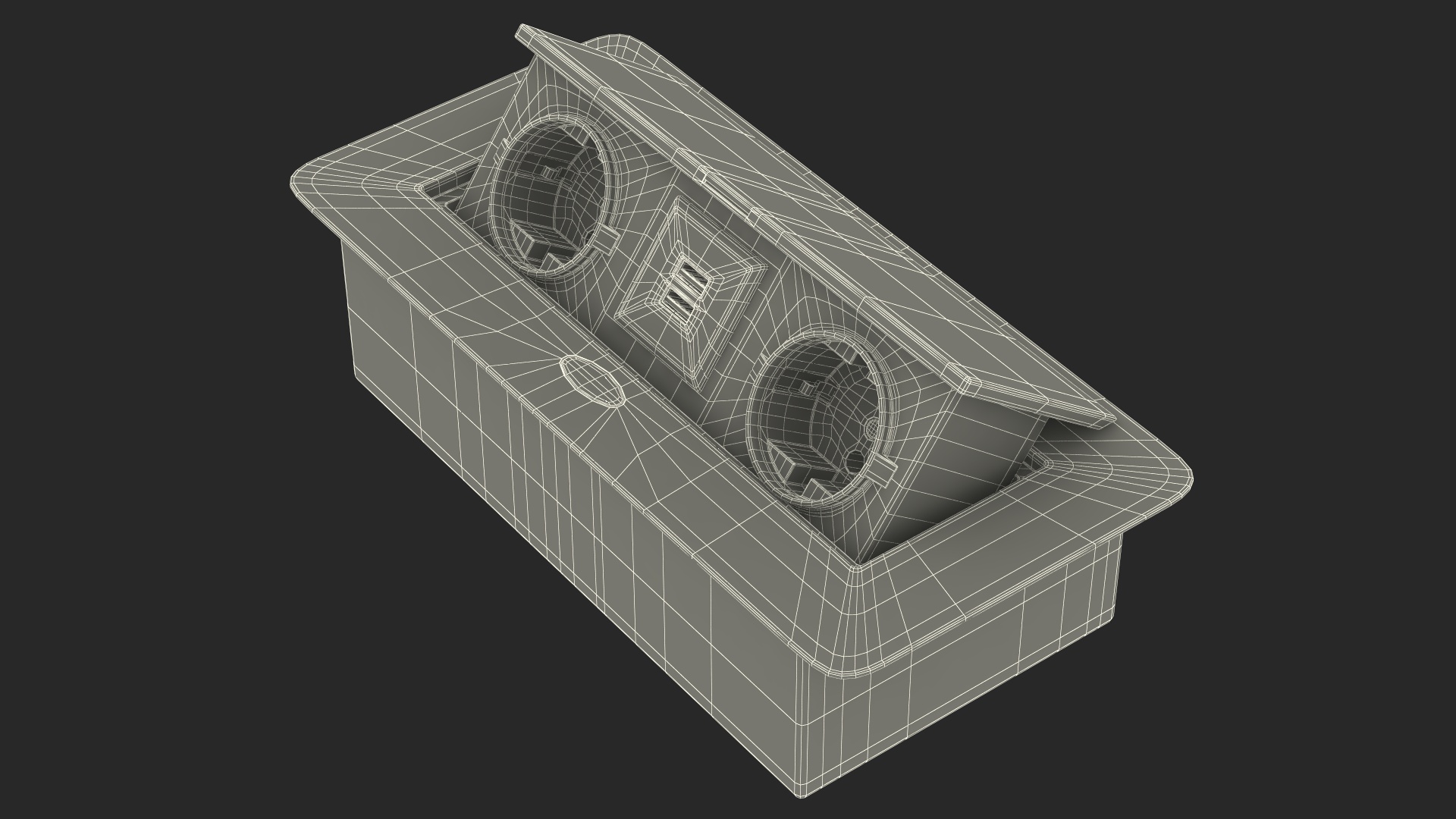 3D Black Double Hidden Socket