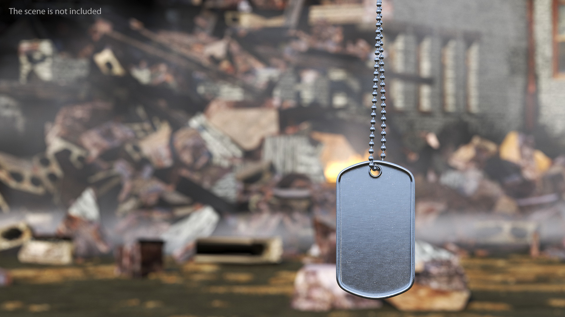 Straight Hang Army Dog Tag Blank 3D