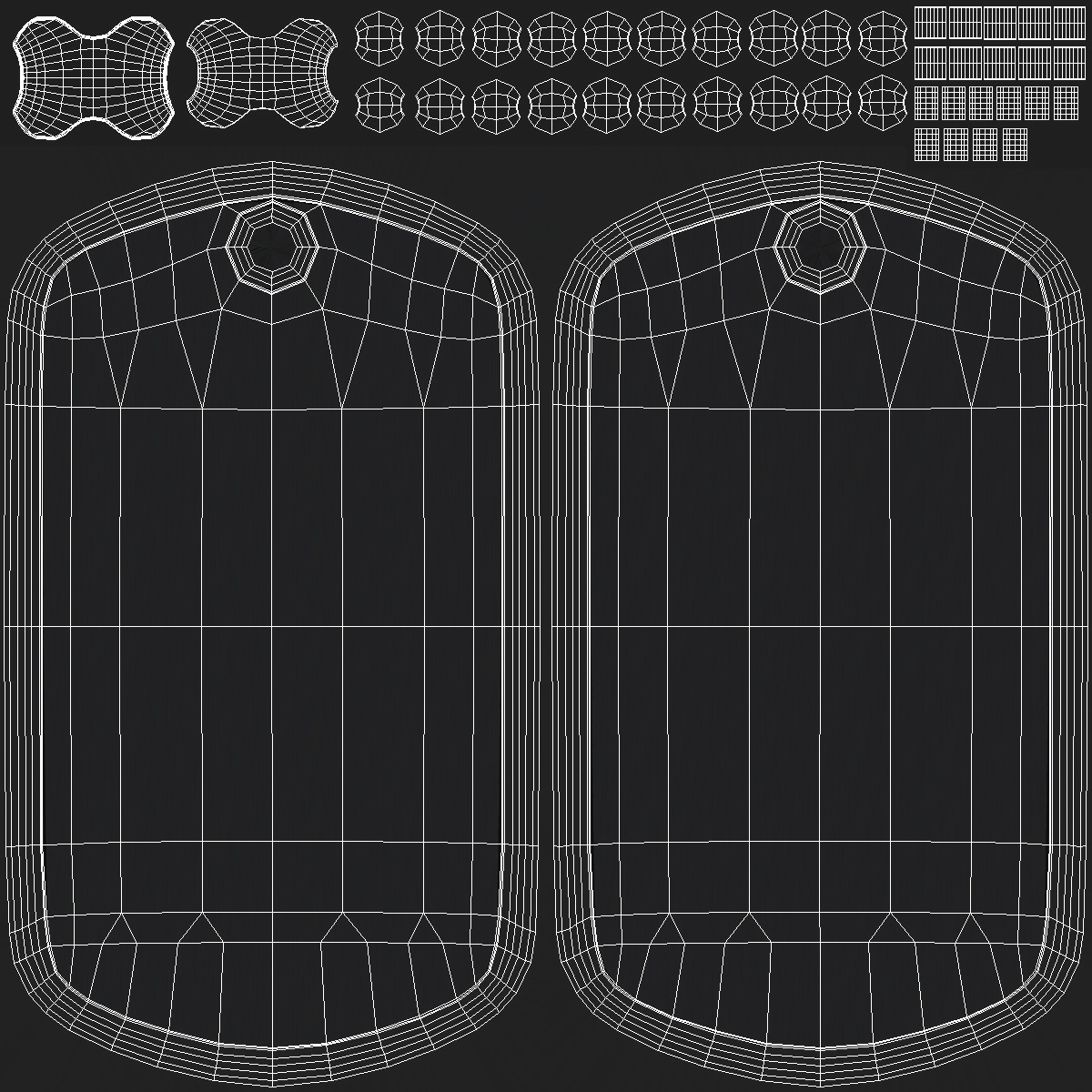 Straight Hang Army Dog Tag Blank 3D