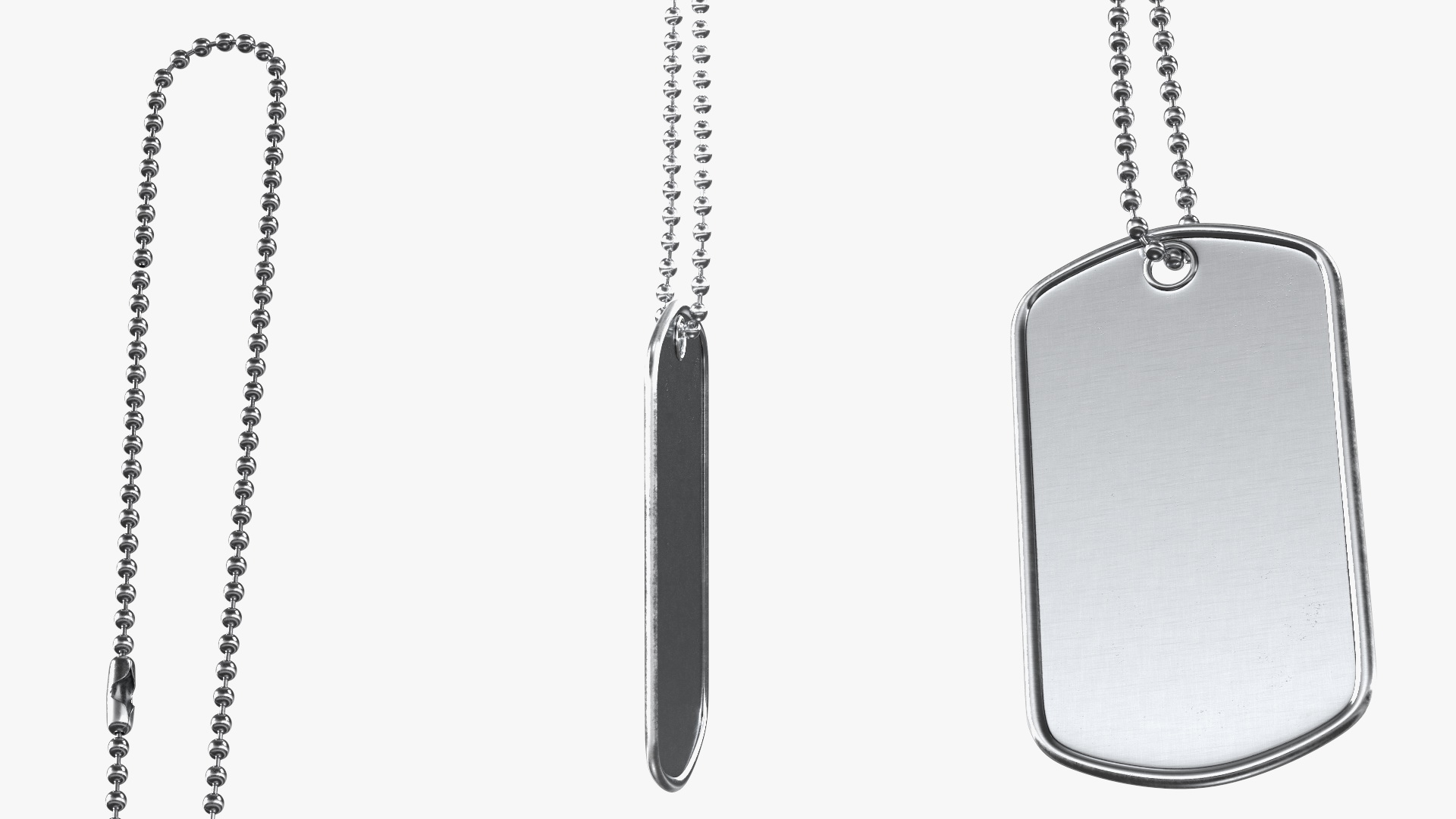 Straight Hang Army Dog Tag Blank 3D