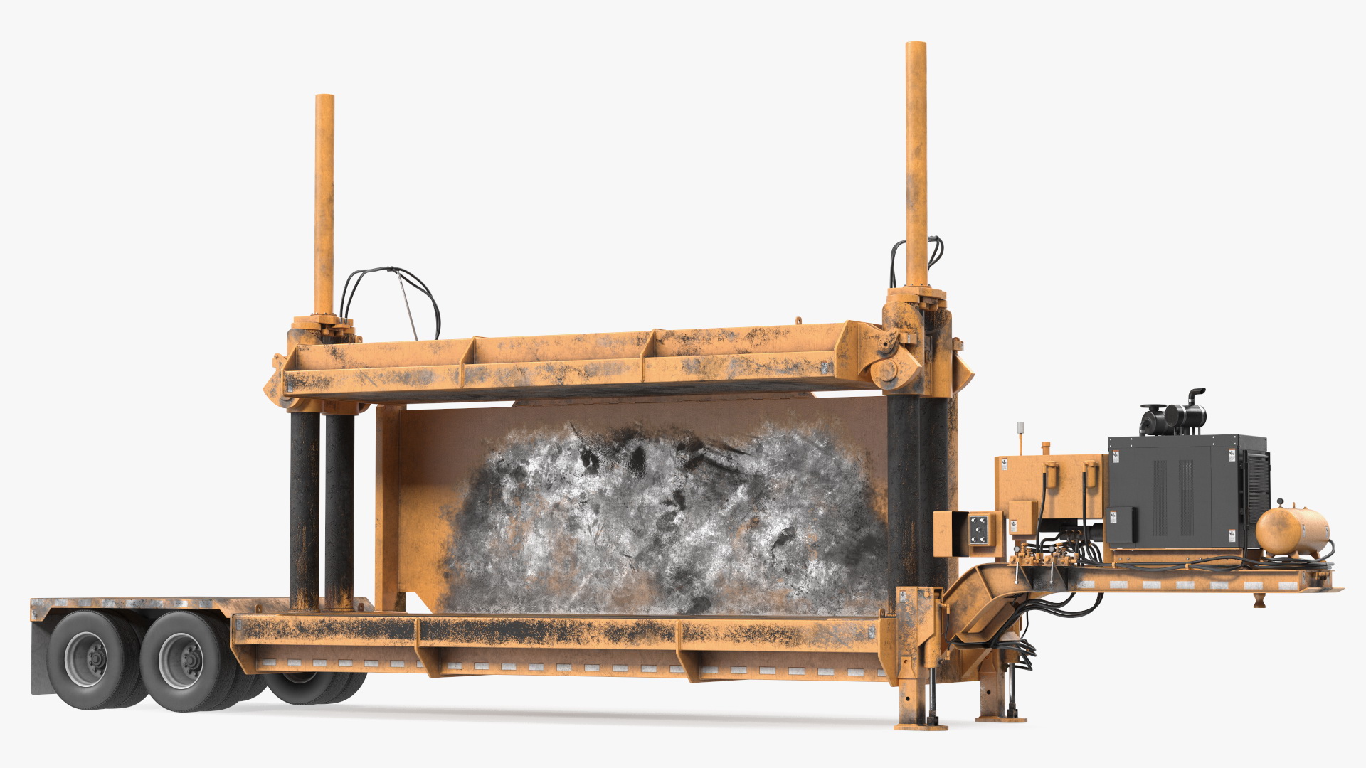 Shabby Car Crusher Yellow Rigged 3D