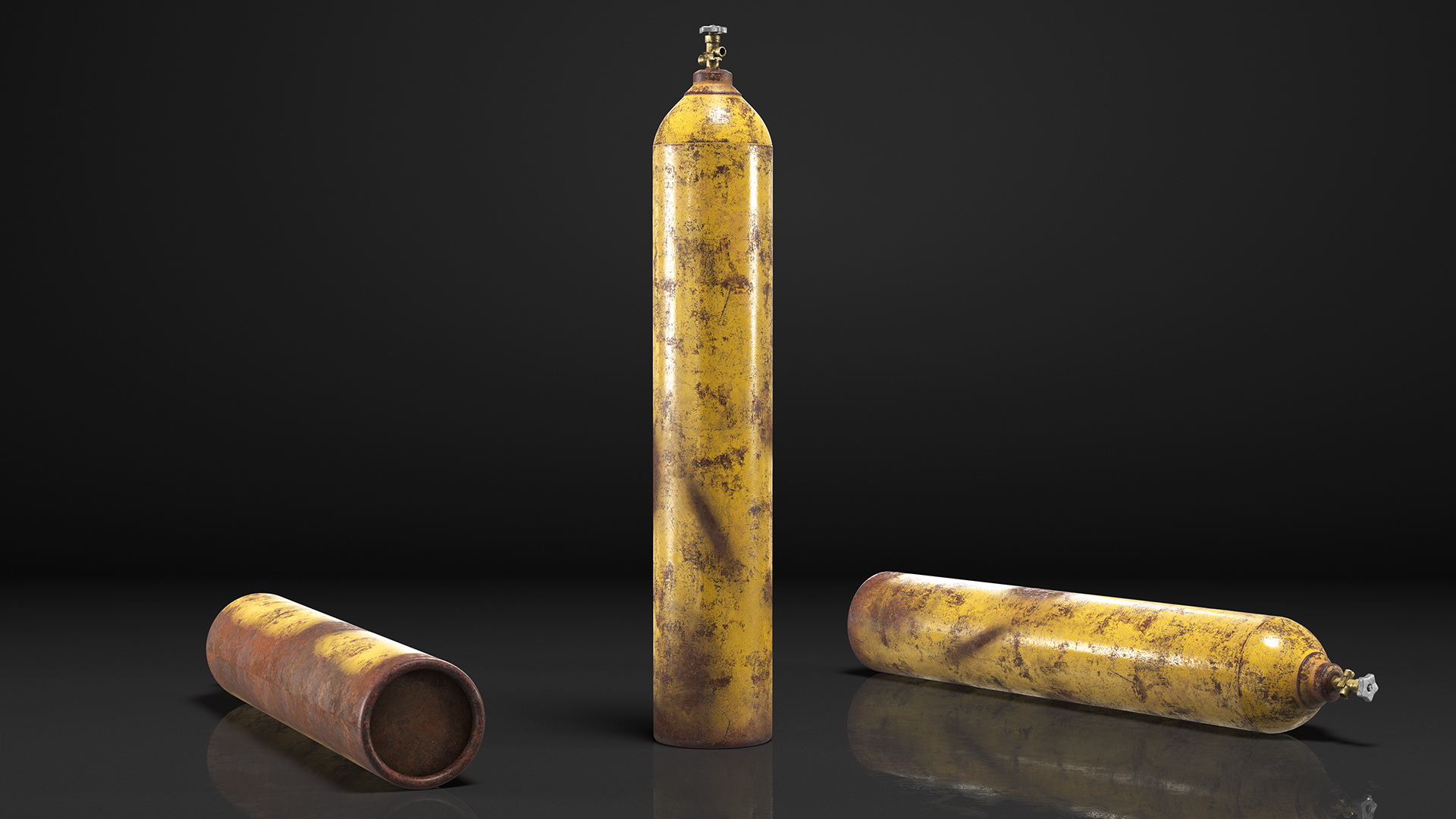 3D Oxygen Gas Cylinder Old model