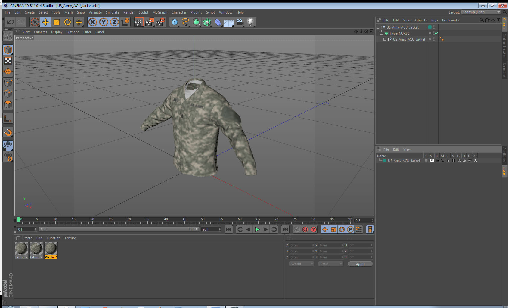 3D US Army ACU Jacket model