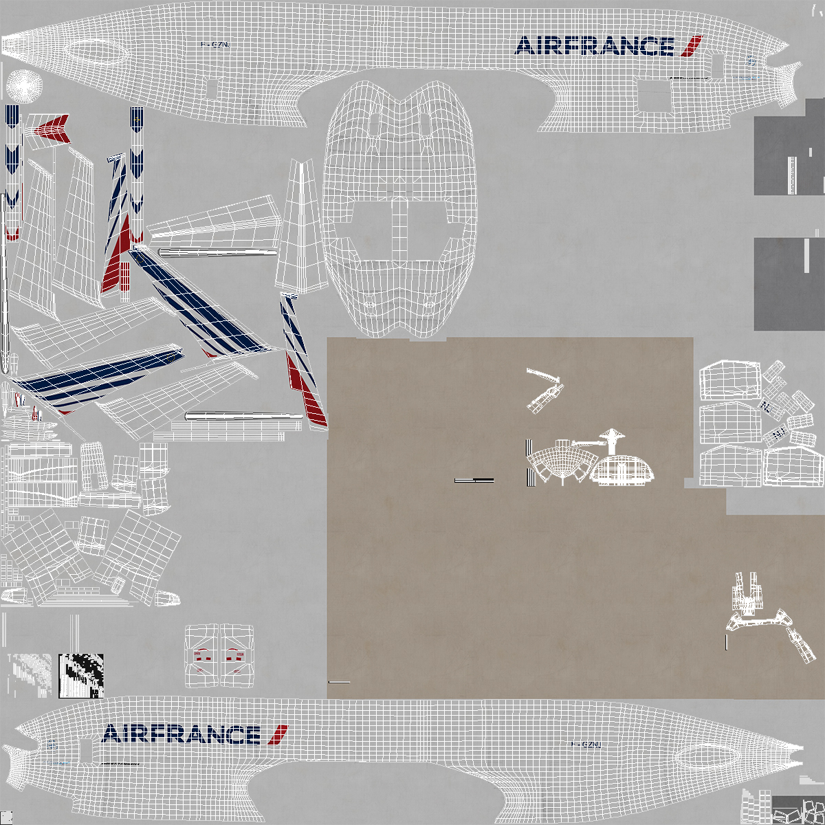 3D Boeing 777 Freighter Air France Rigged model
