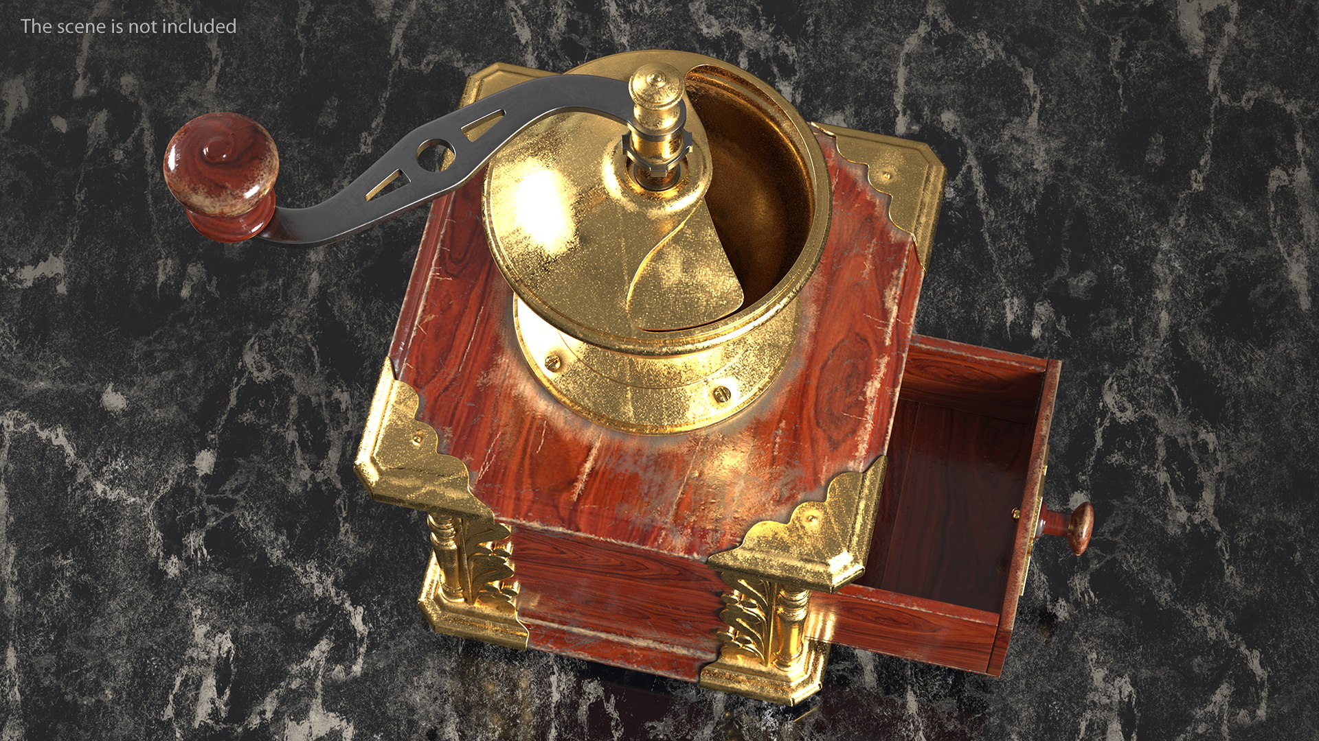 Vintage Manual Coffee Grinder 3D model