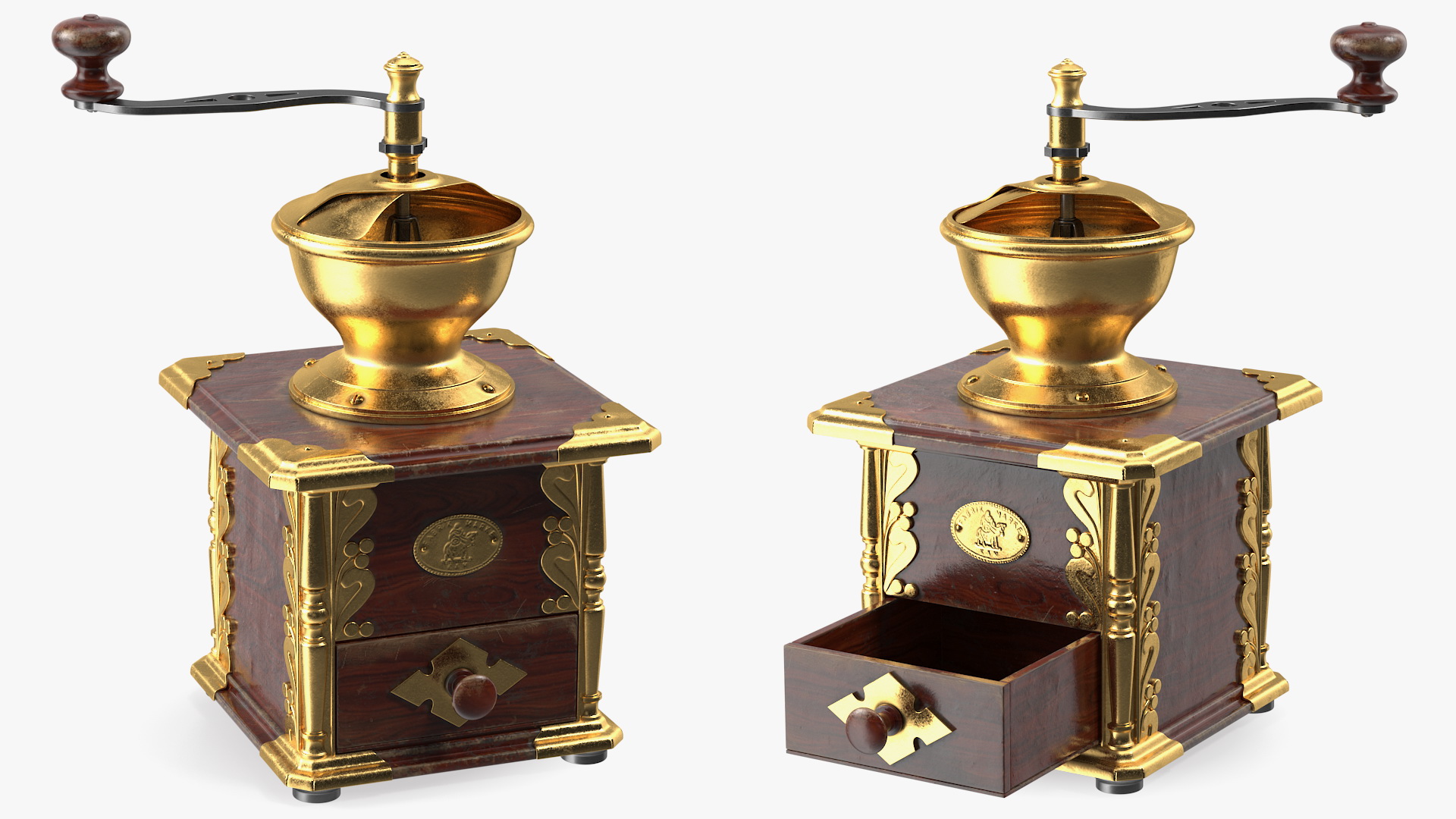 Vintage Manual Coffee Grinder 3D model