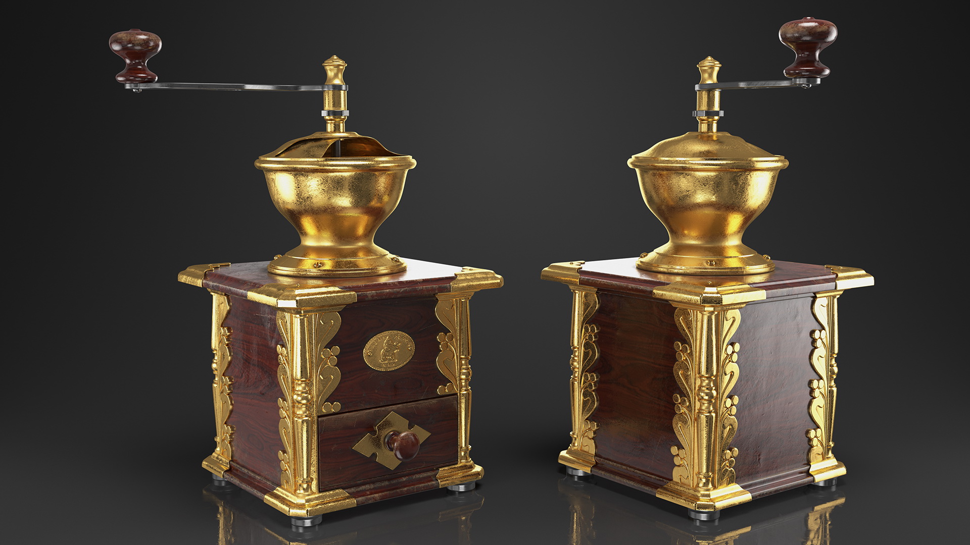 Vintage Manual Coffee Grinder 3D model