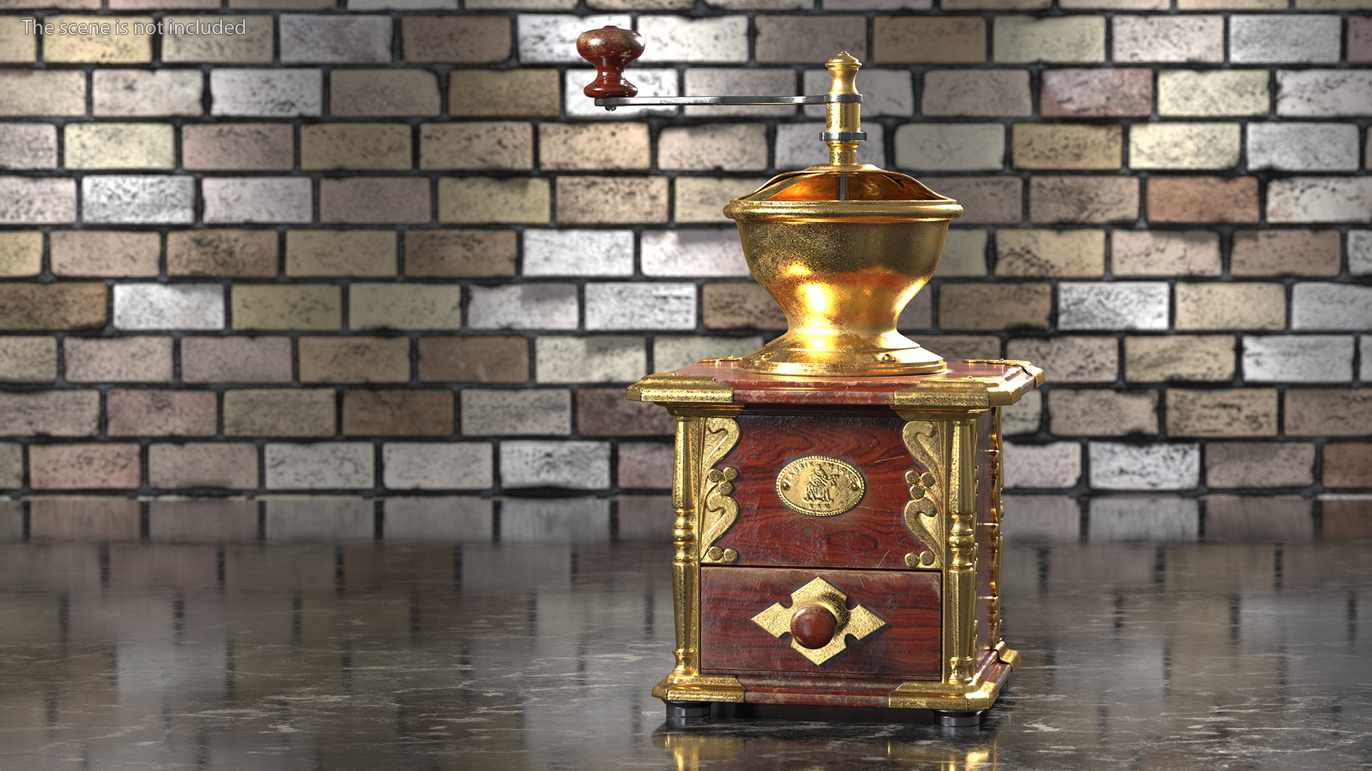 Vintage Manual Coffee Grinder 3D model