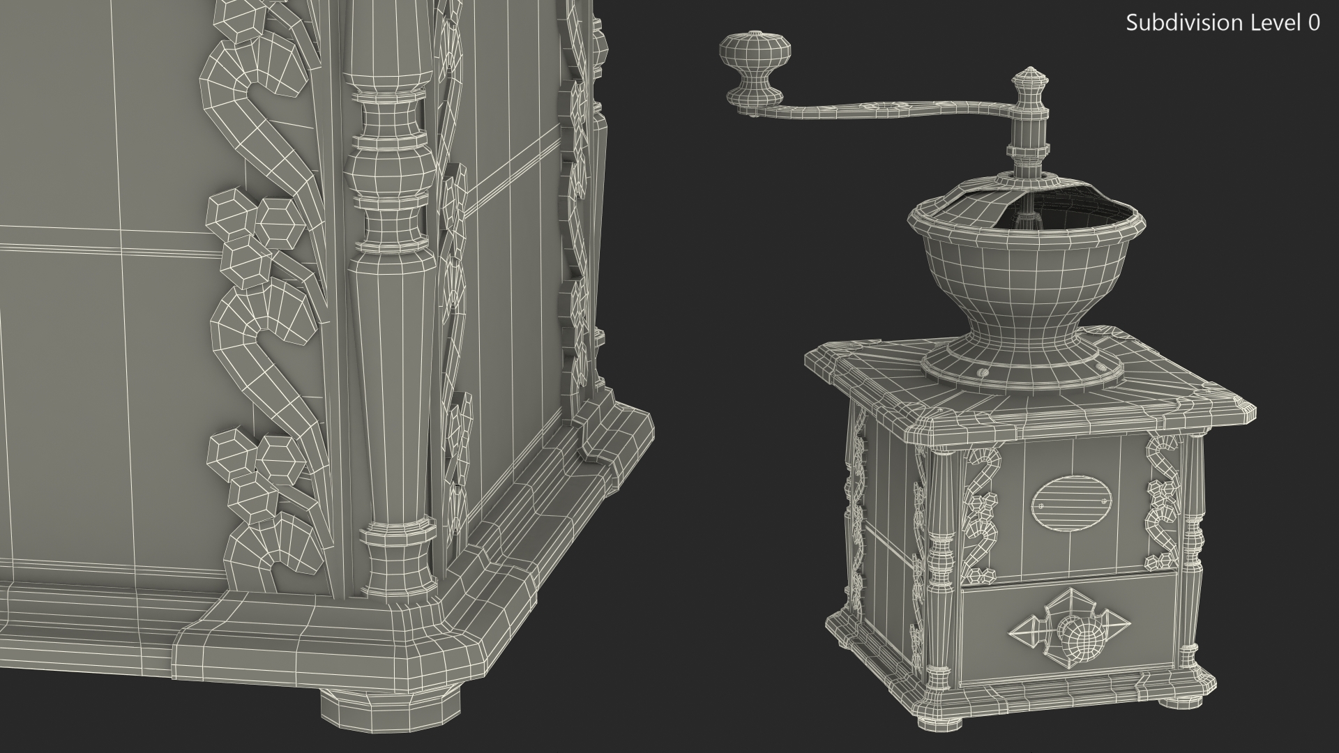 Vintage Manual Coffee Grinder 3D model