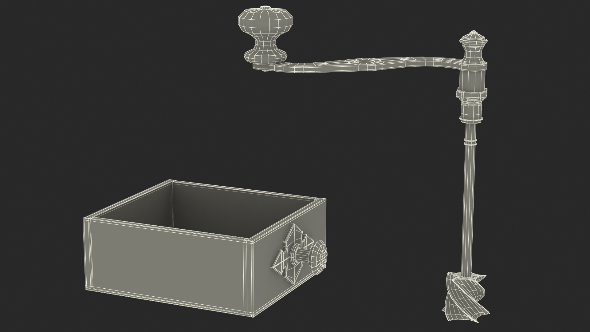 Vintage Manual Coffee Grinder 3D model