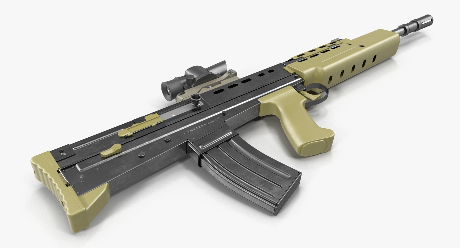 Assault Rifle L85A2 Scope Attached 3D model