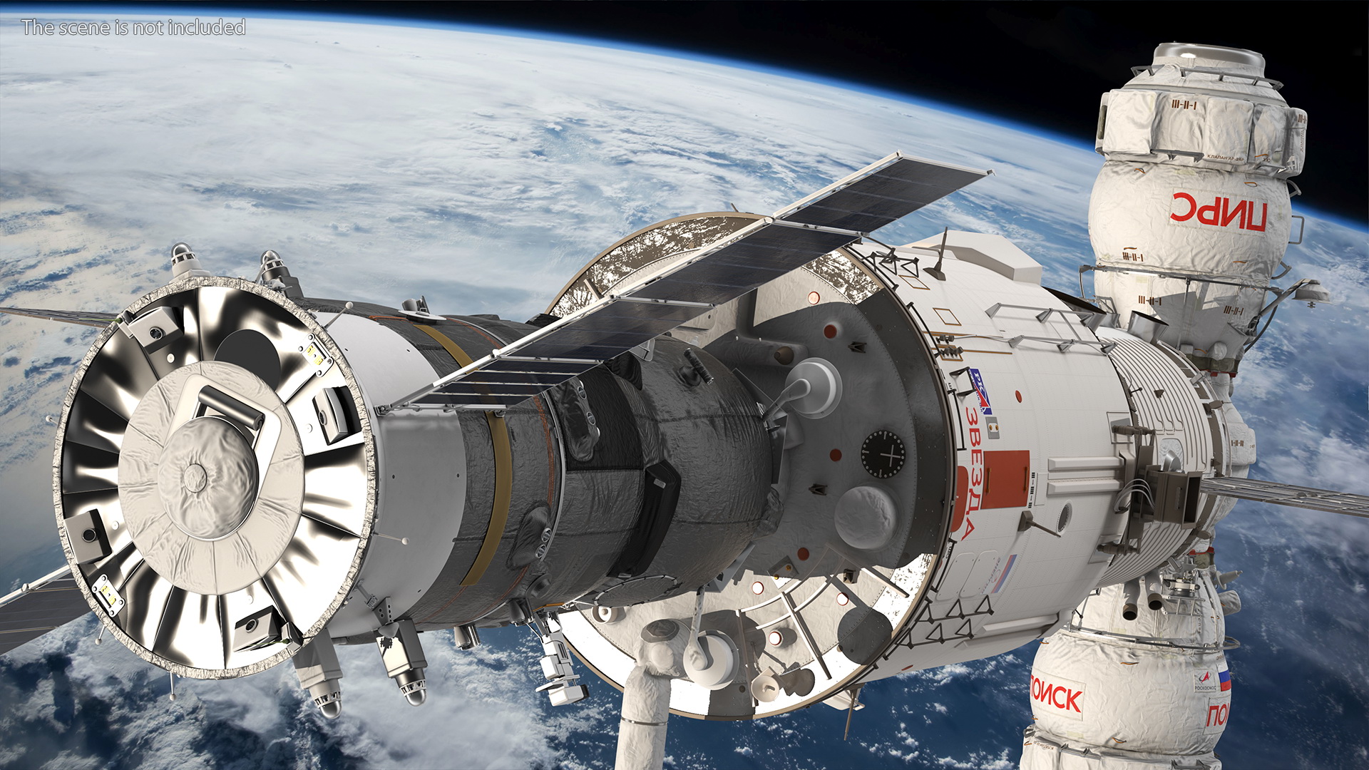 3D International Space Station Habitable Artificial Satellite model