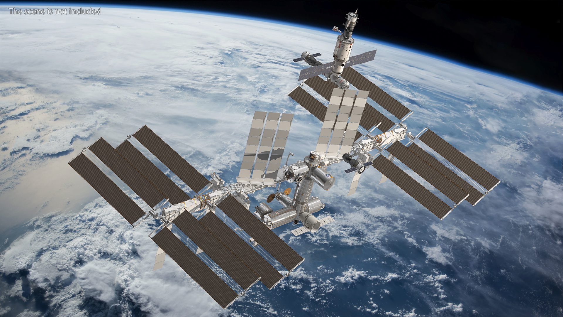 3D International Space Station Habitable Artificial Satellite model