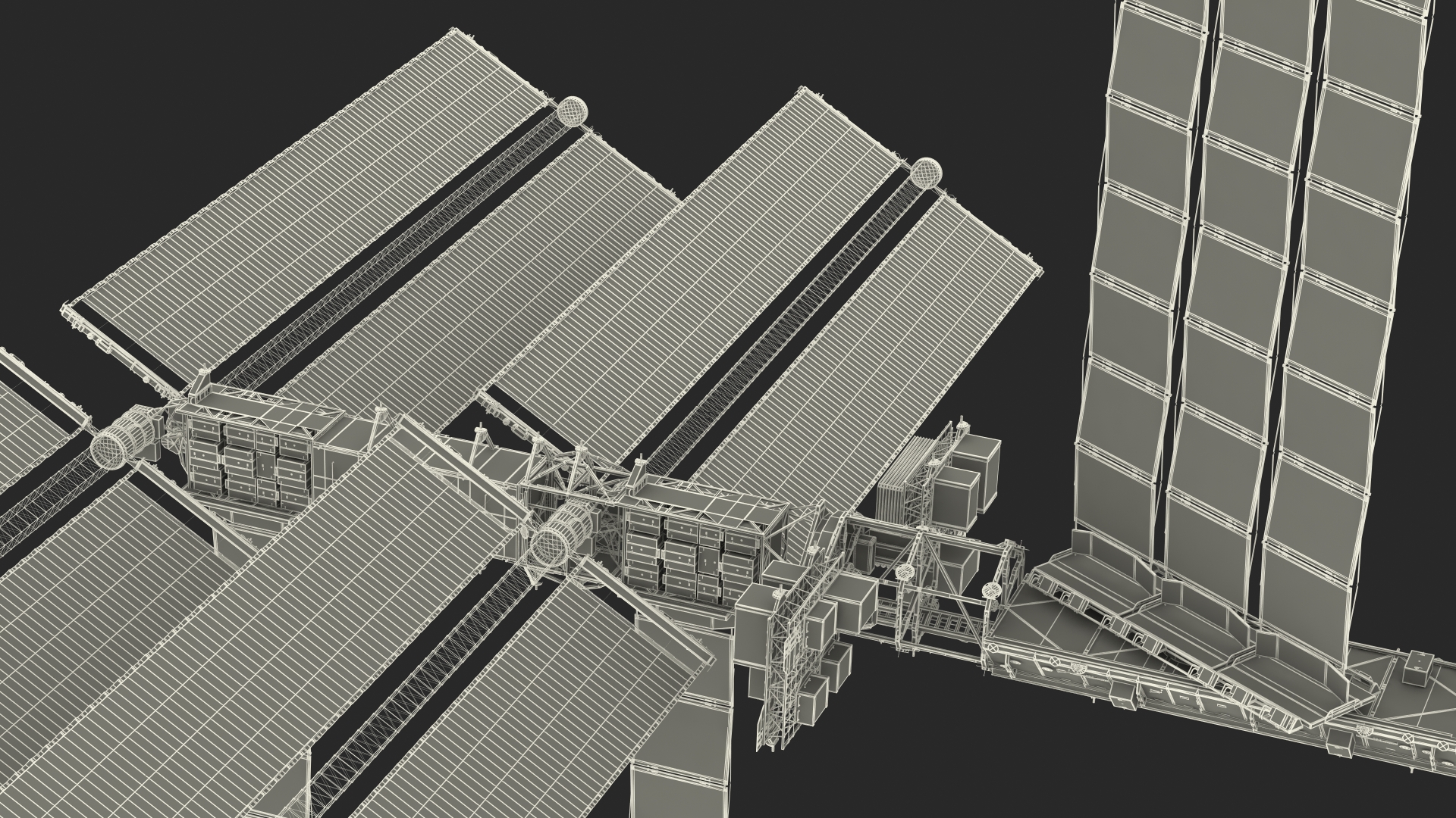 3D International Space Station Habitable Artificial Satellite model