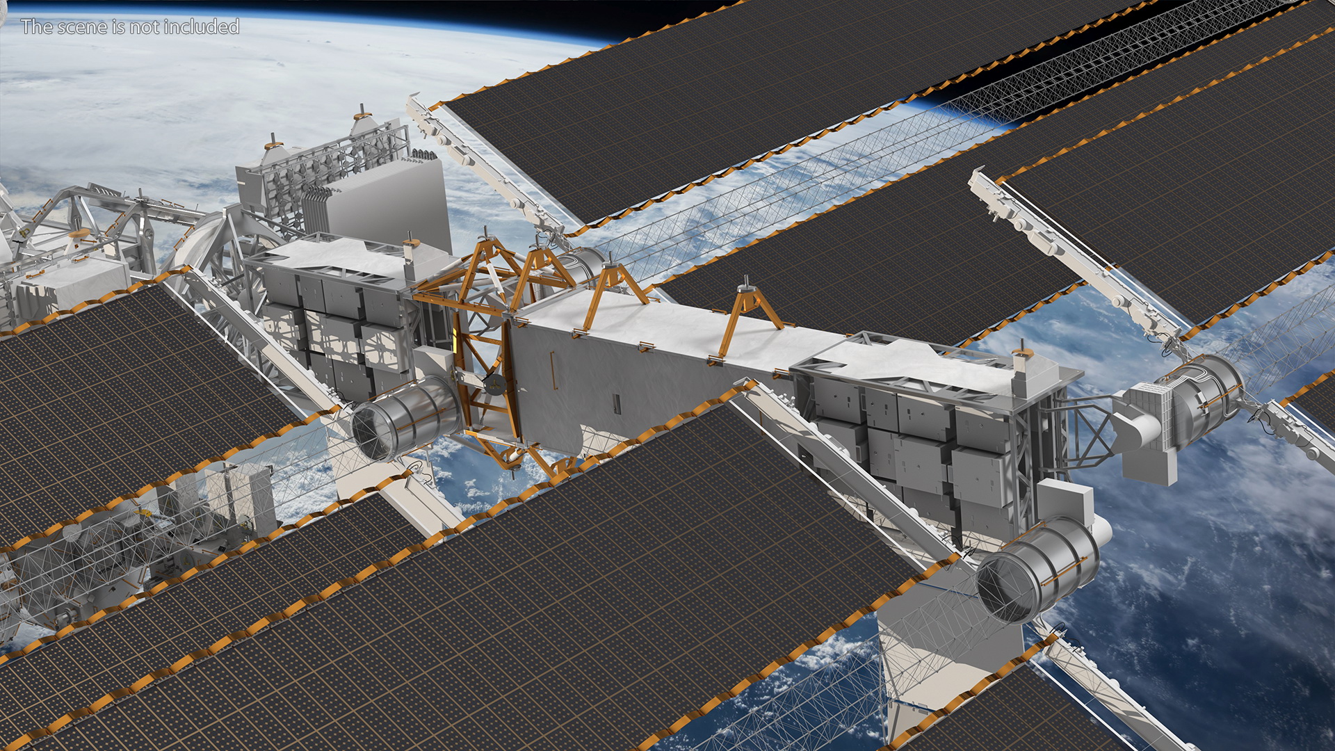 3D International Space Station Habitable Artificial Satellite model