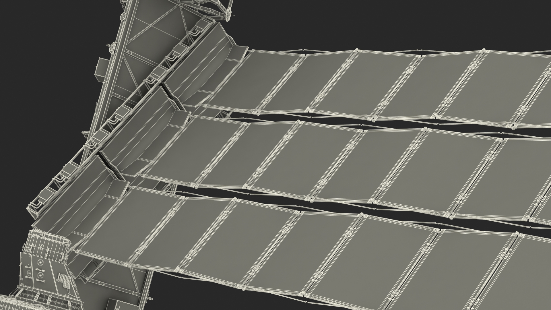3D International Space Station Habitable Artificial Satellite model
