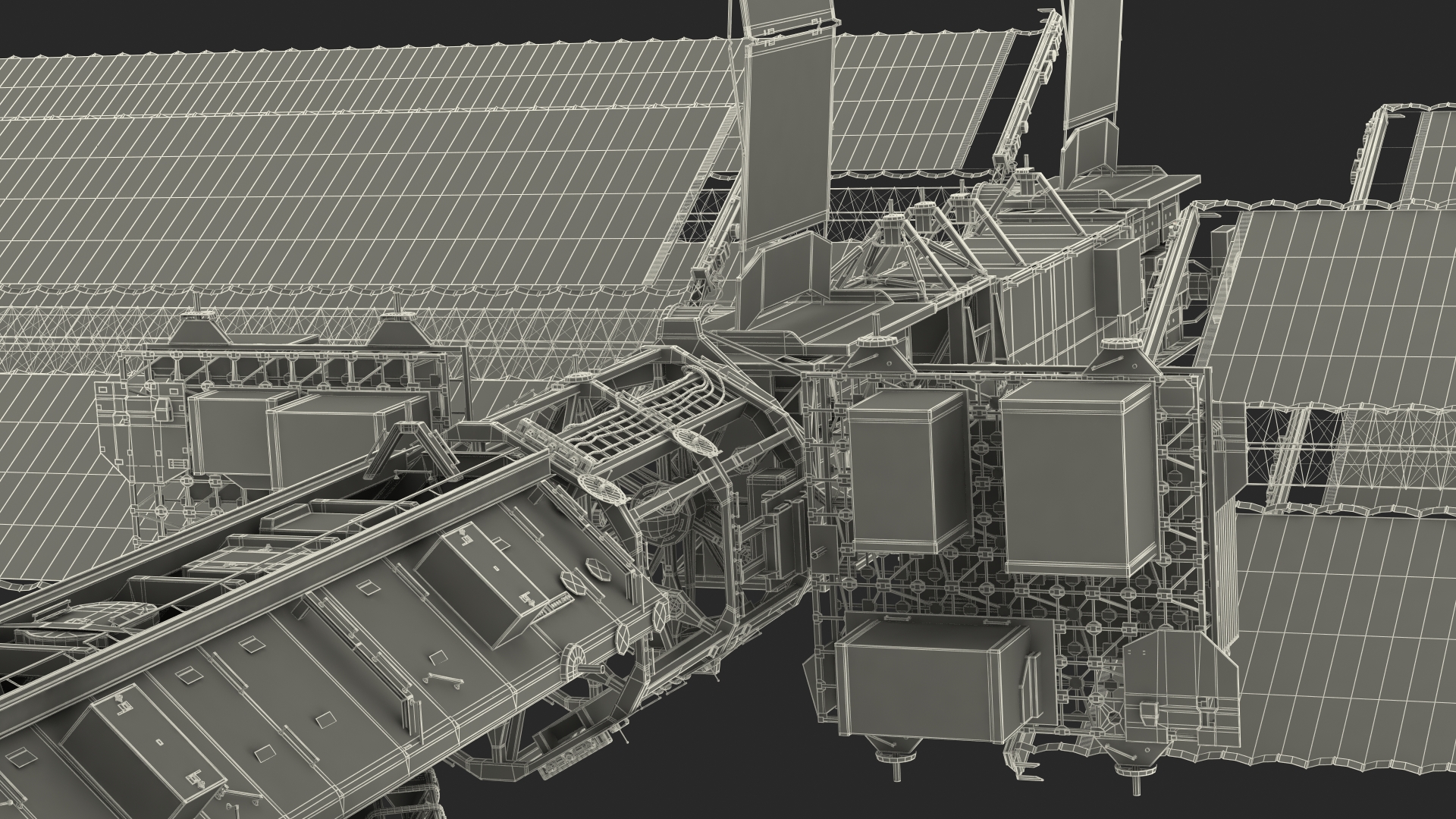 3D International Space Station Habitable Artificial Satellite model