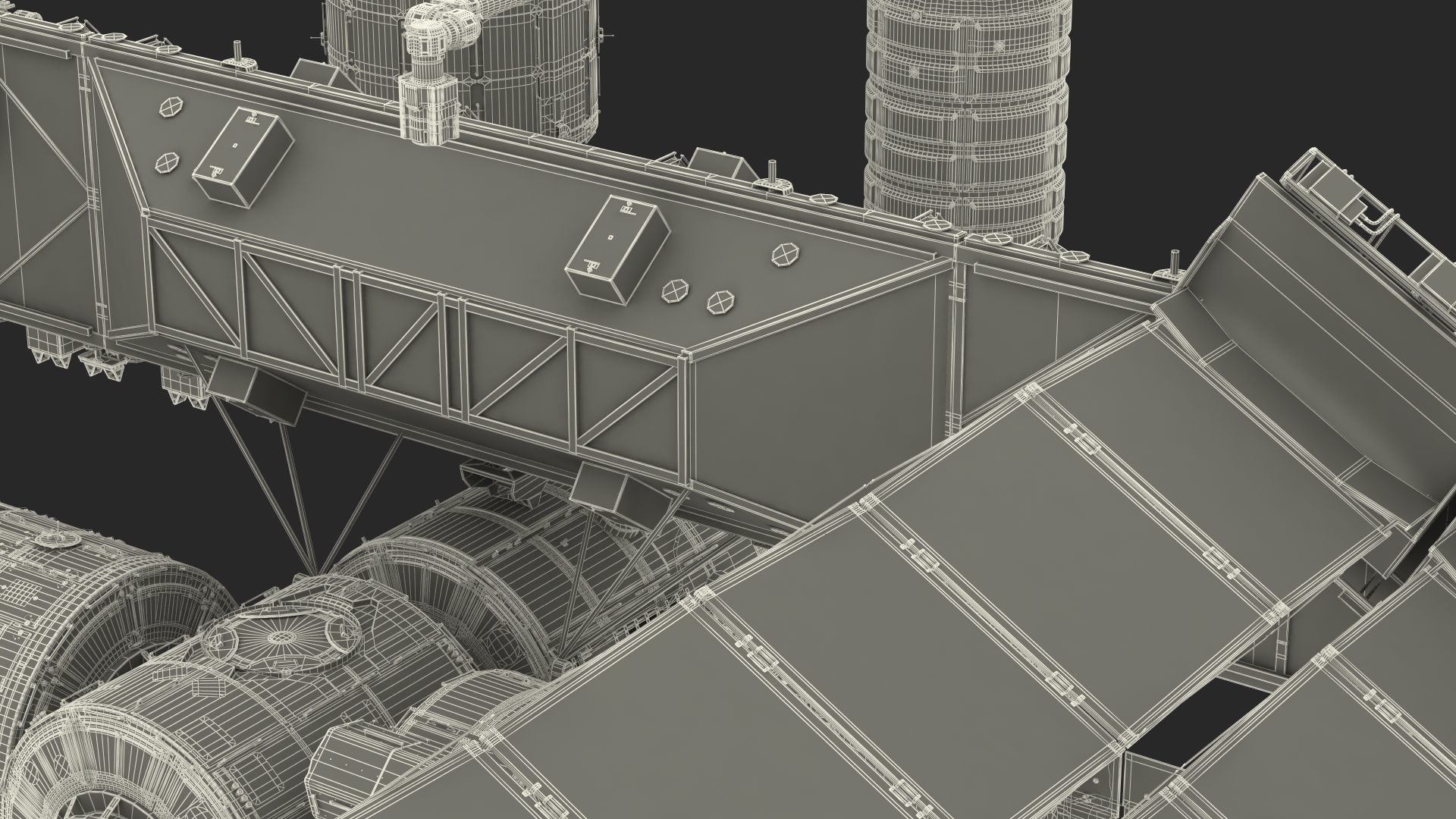 3D International Space Station Habitable Artificial Satellite model