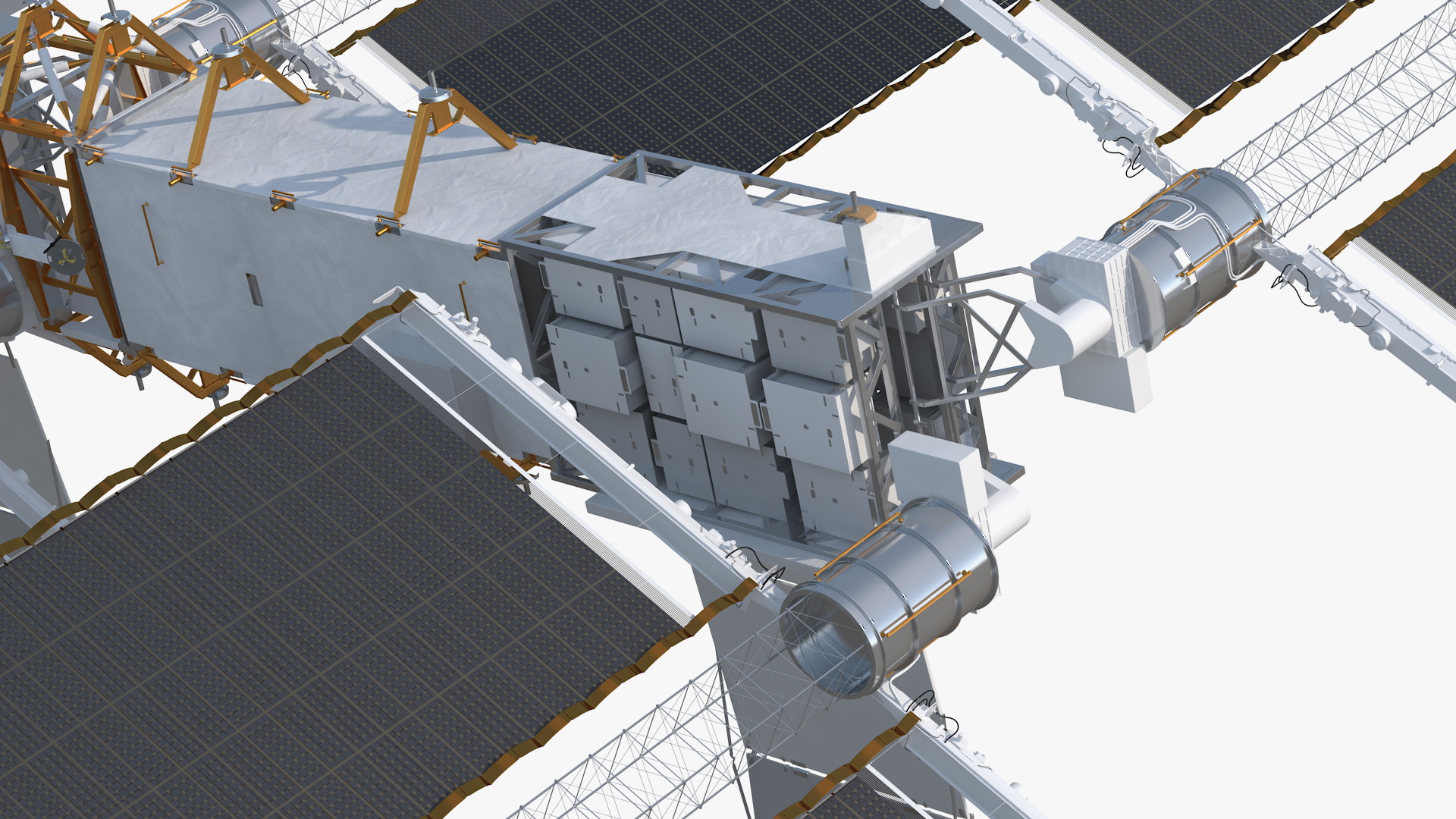 3D International Space Station Habitable Artificial Satellite model