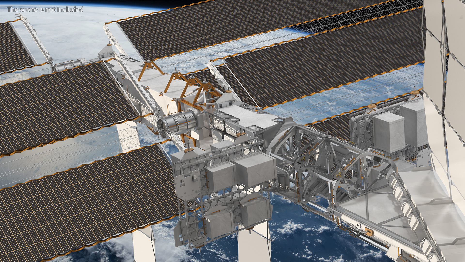 3D International Space Station Habitable Artificial Satellite model