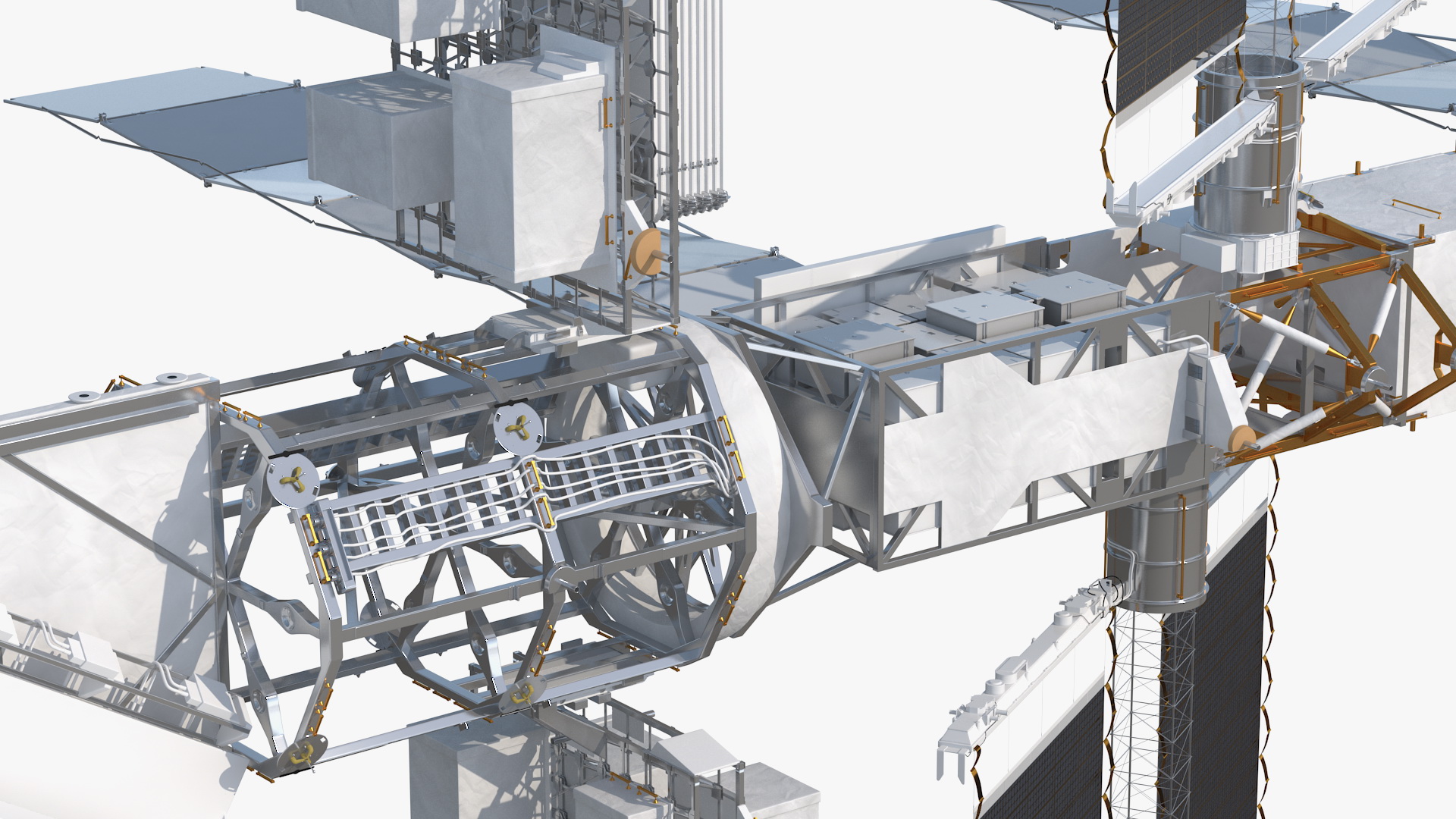 3D International Space Station Habitable Artificial Satellite model