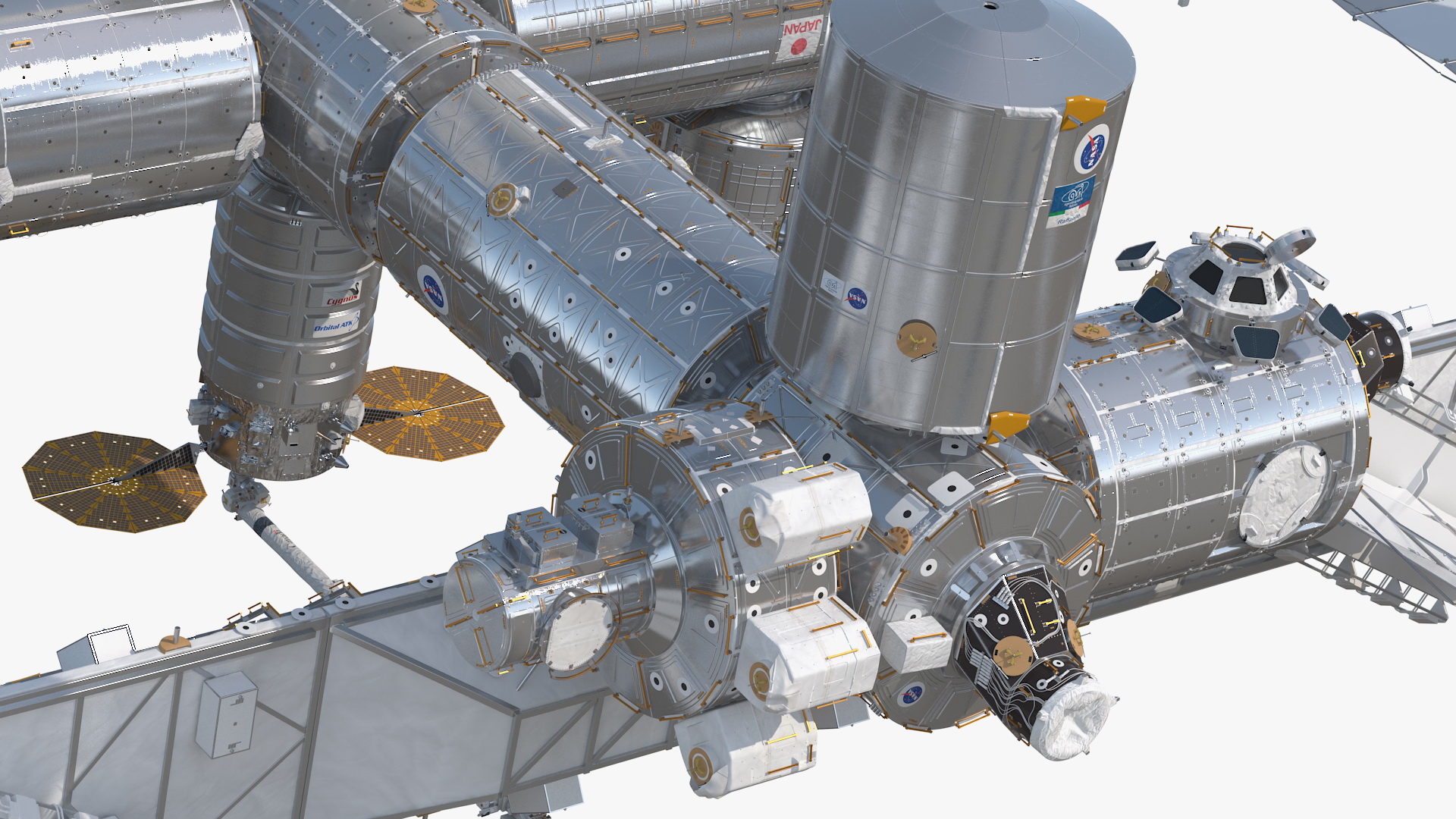 3D International Space Station Habitable Artificial Satellite model