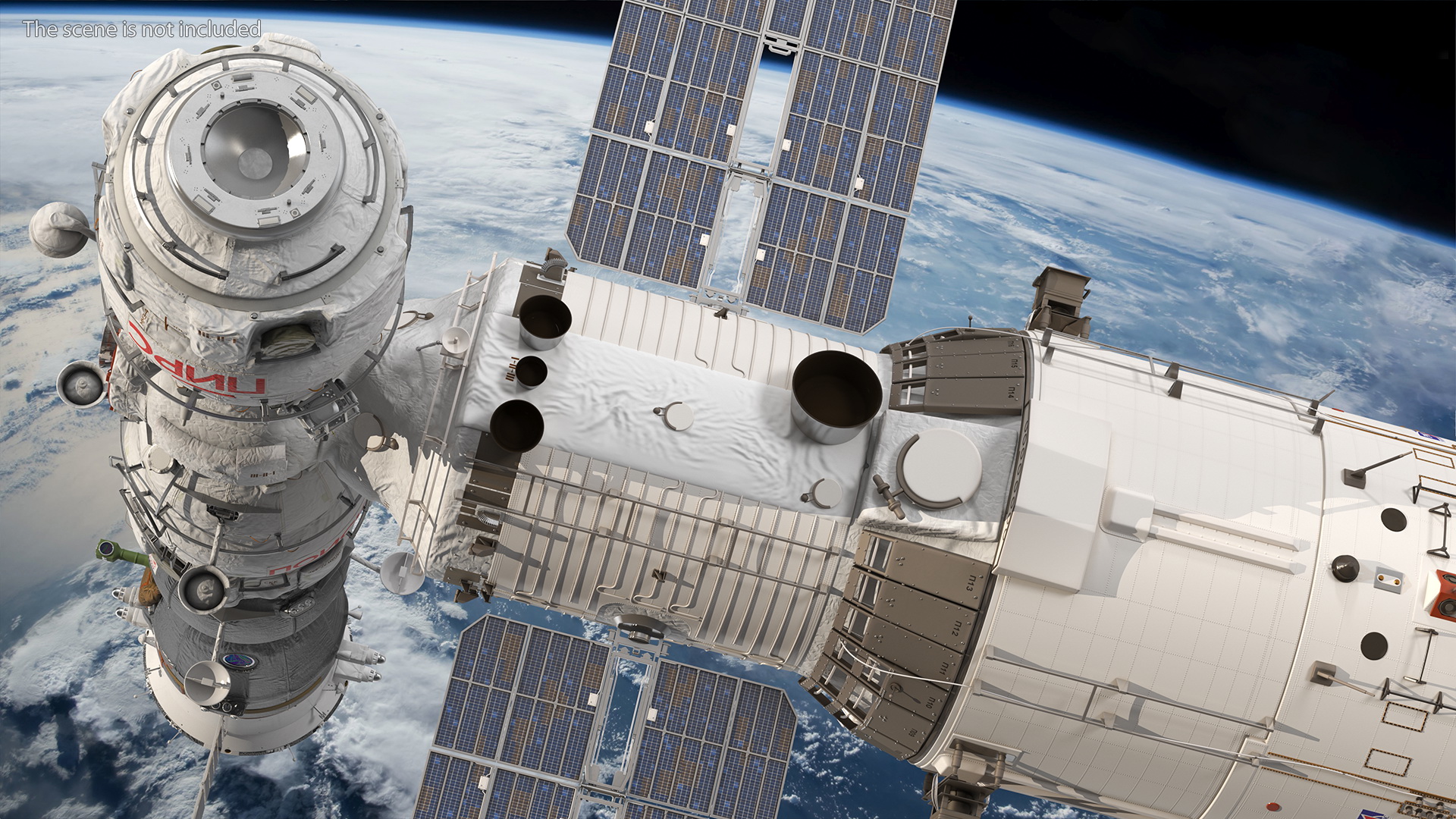 3D International Space Station Habitable Artificial Satellite model