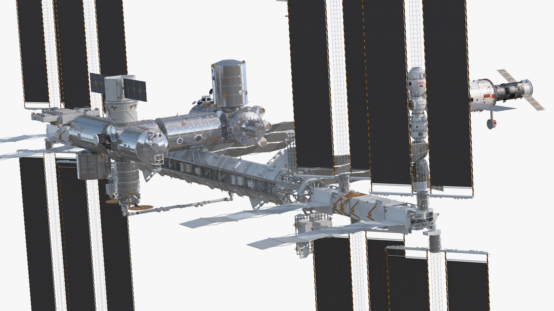 3D International Space Station Habitable Artificial Satellite model