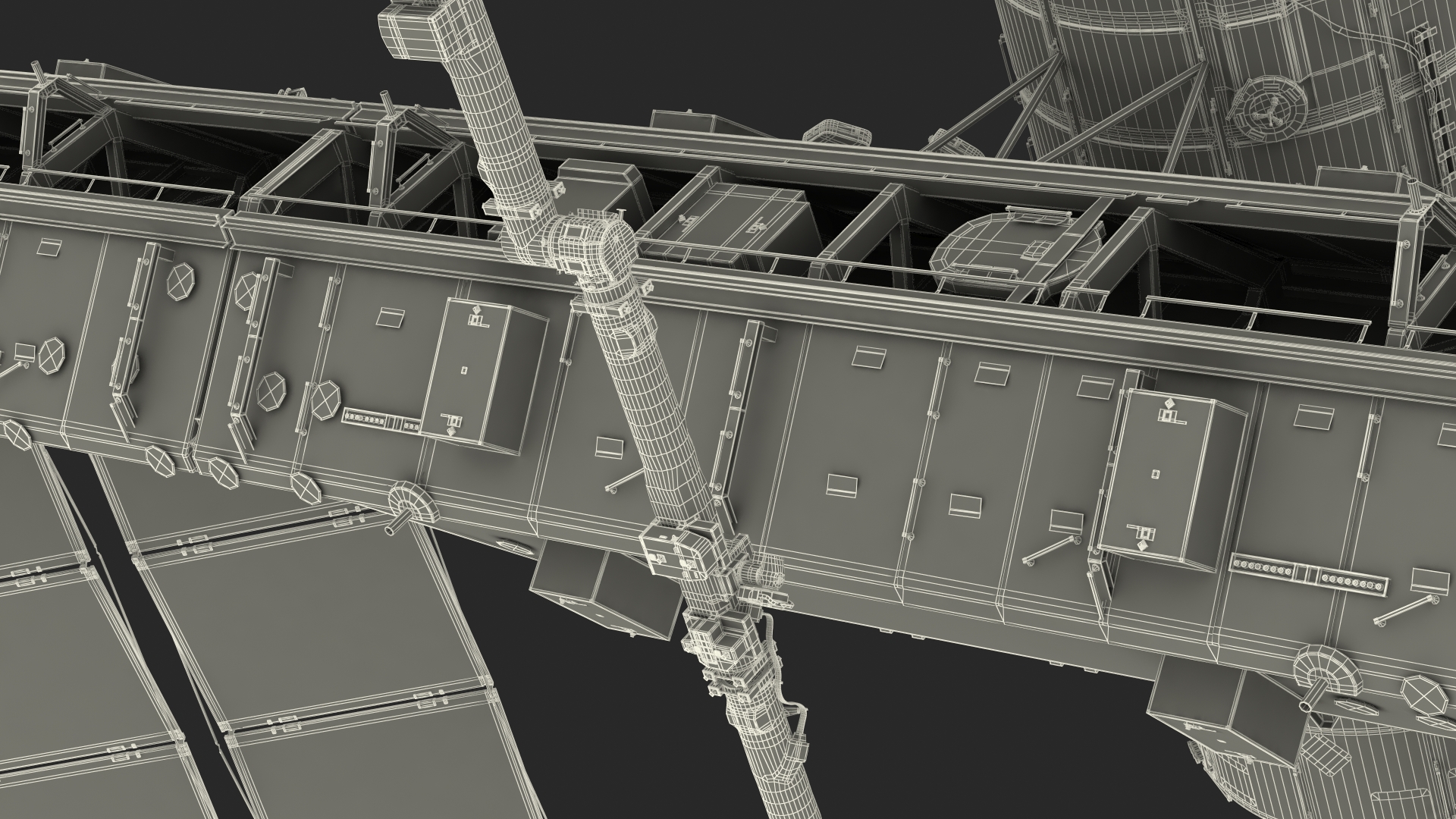 3D International Space Station Habitable Artificial Satellite model