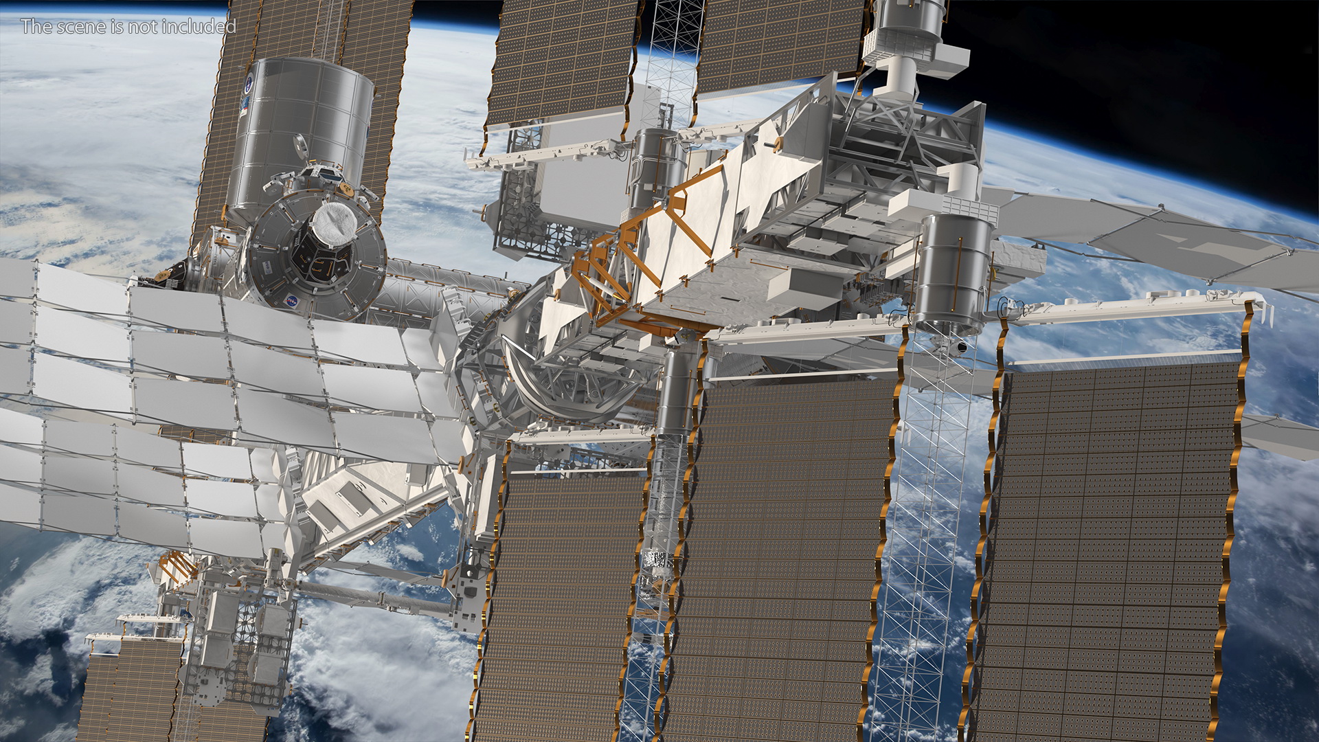 3D International Space Station Habitable Artificial Satellite model