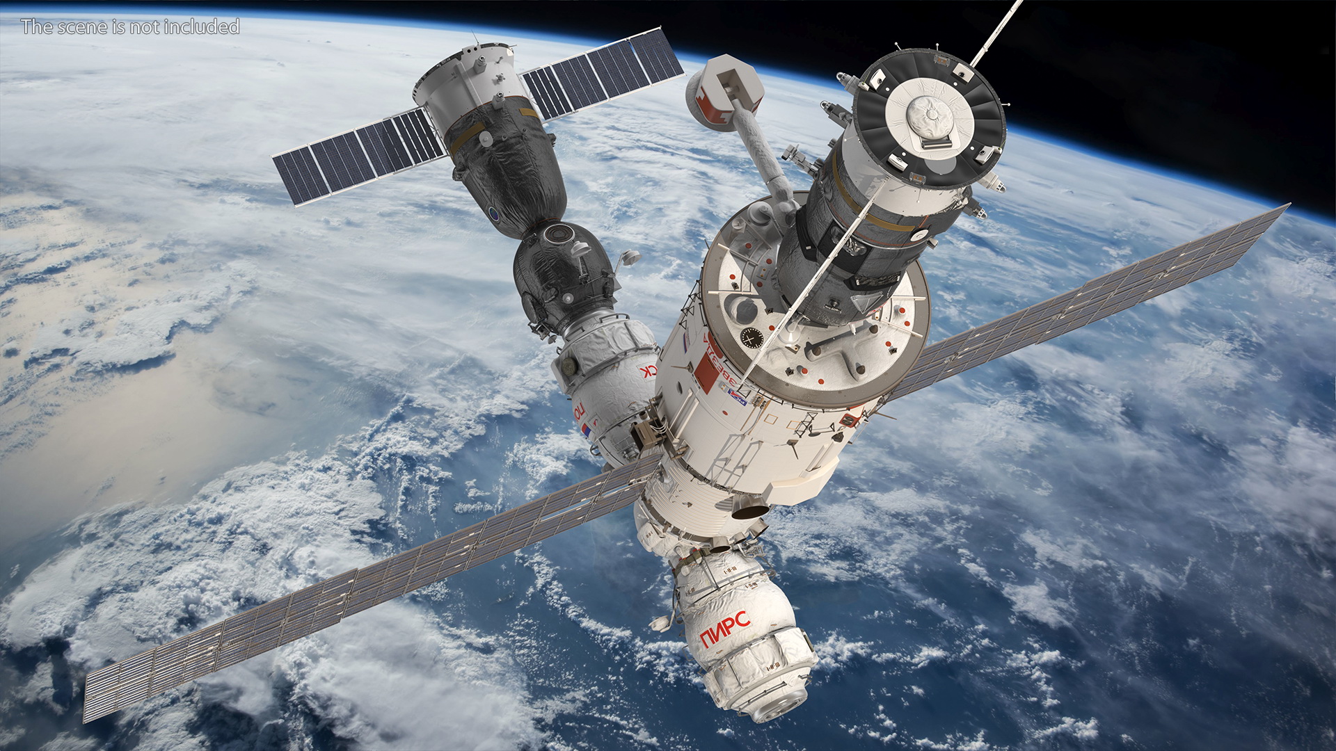 3D International Space Station Habitable Artificial Satellite model