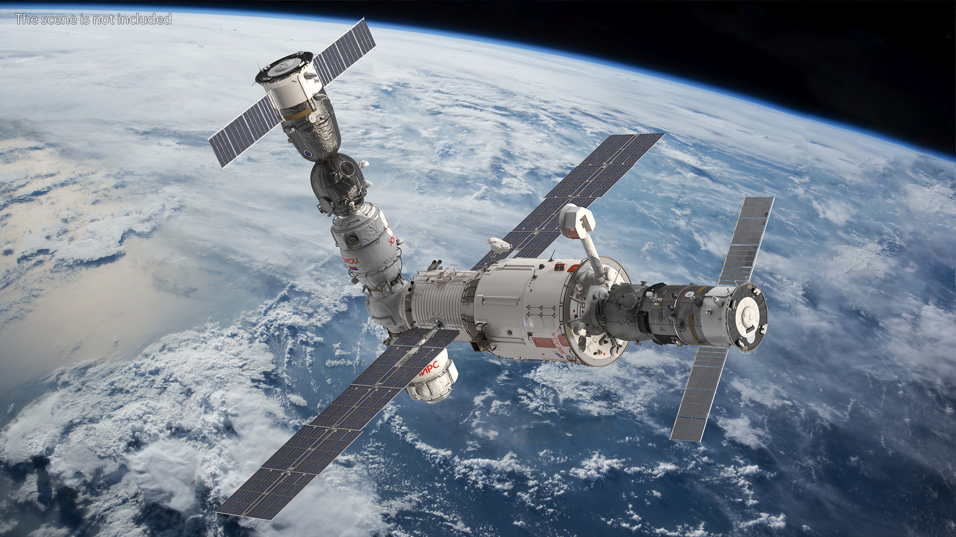 3D International Space Station Habitable Artificial Satellite model