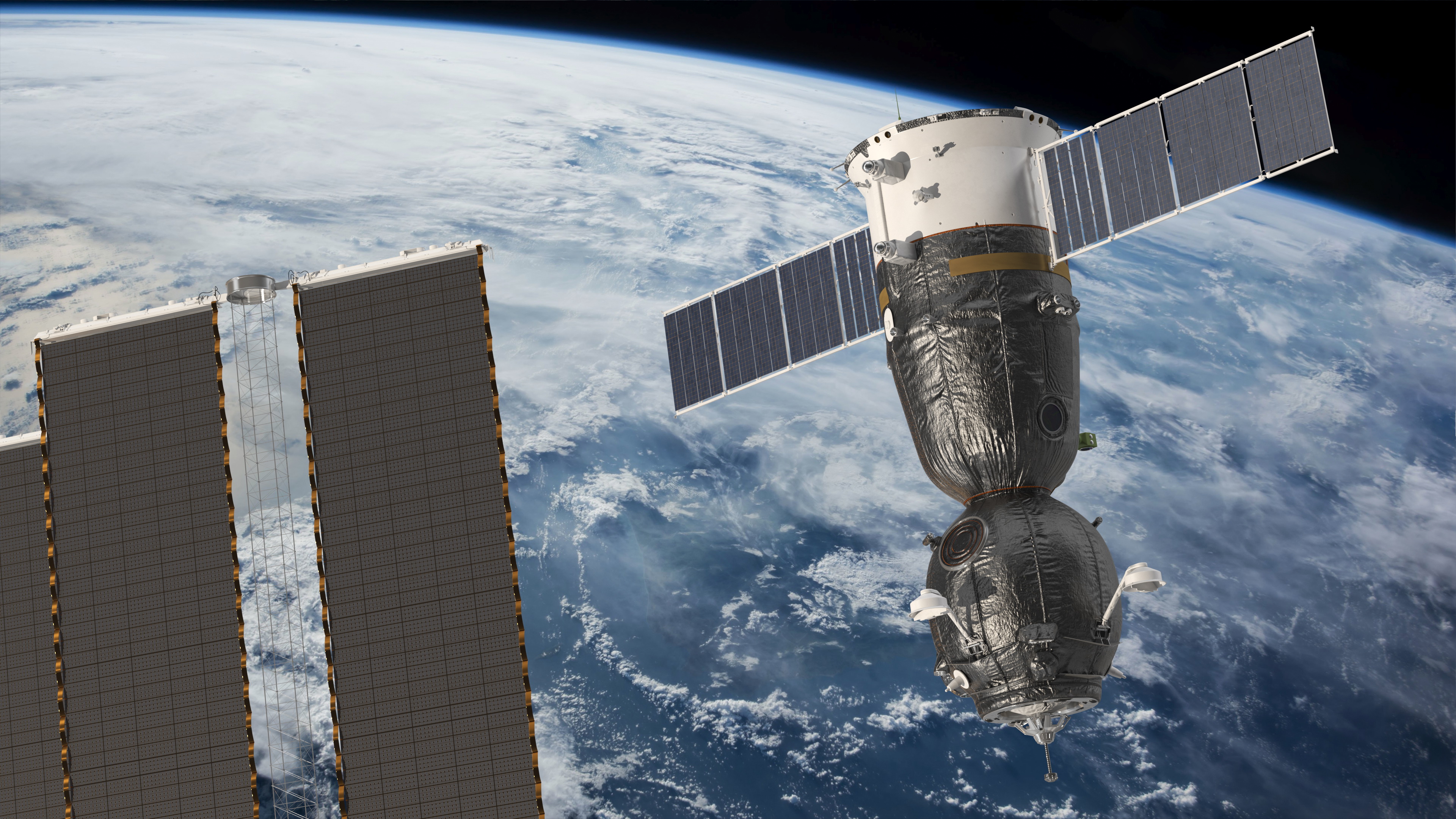 3D International Space Station Habitable Artificial Satellite model