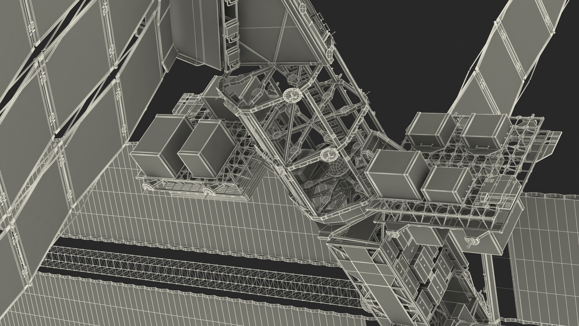 3D International Space Station Habitable Artificial Satellite model