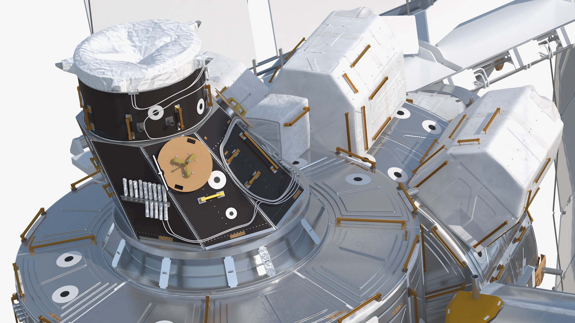 3D International Space Station Habitable Artificial Satellite model