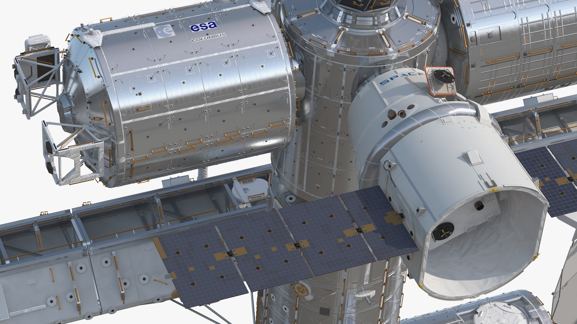 3D International Space Station Habitable Artificial Satellite model