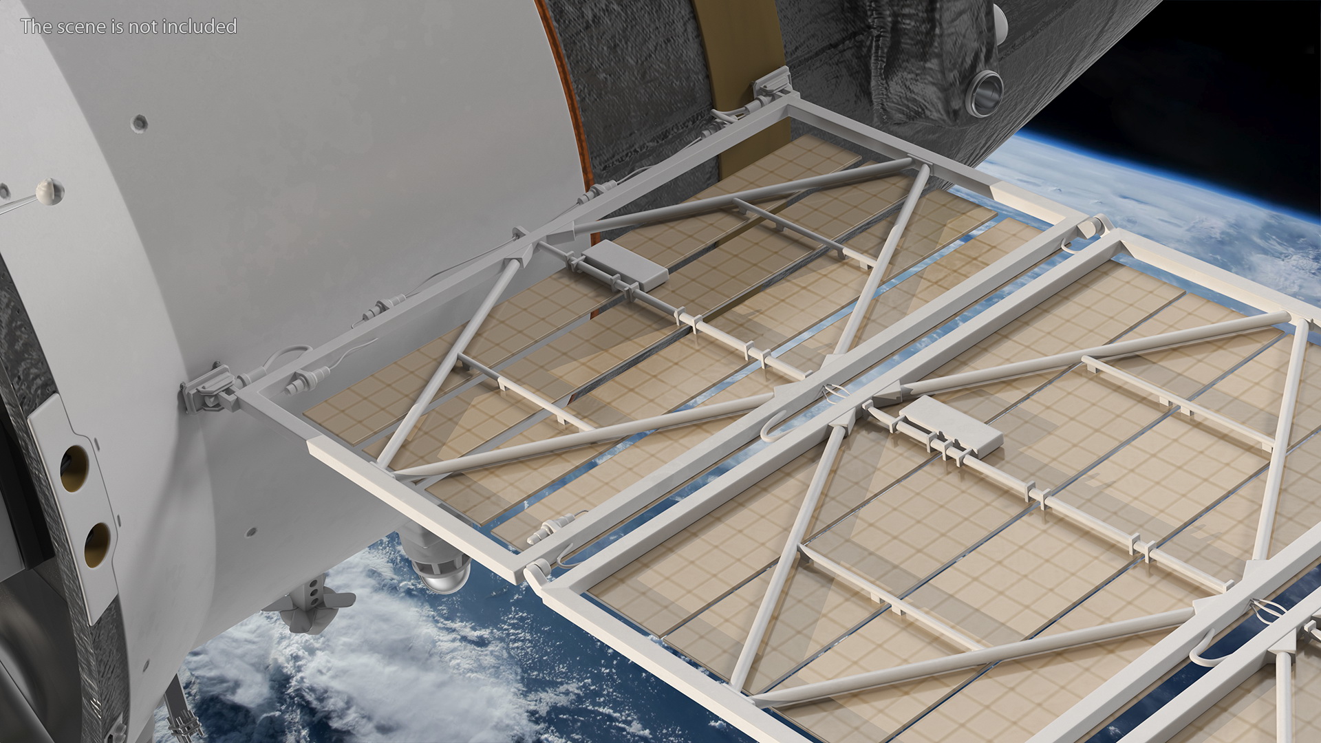 3D International Space Station Habitable Artificial Satellite model