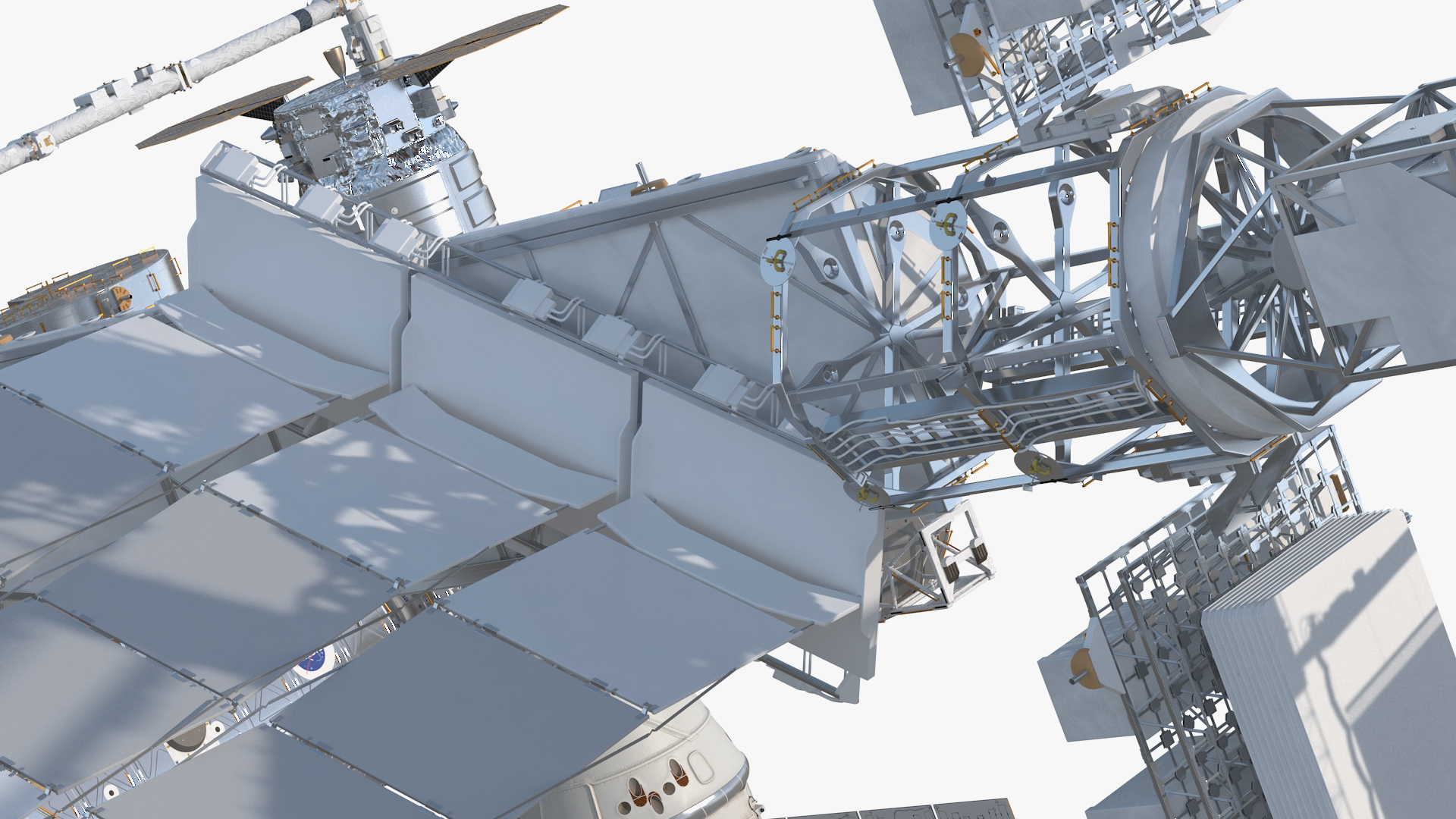 3D International Space Station Habitable Artificial Satellite model