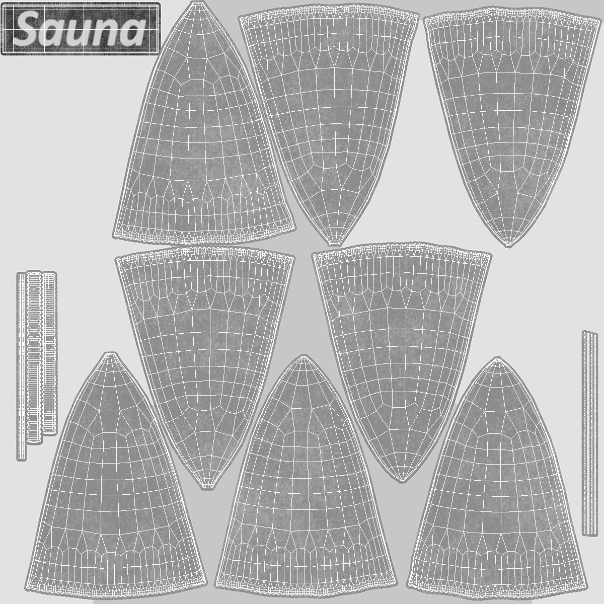 3D model Felt Sauna Hat White