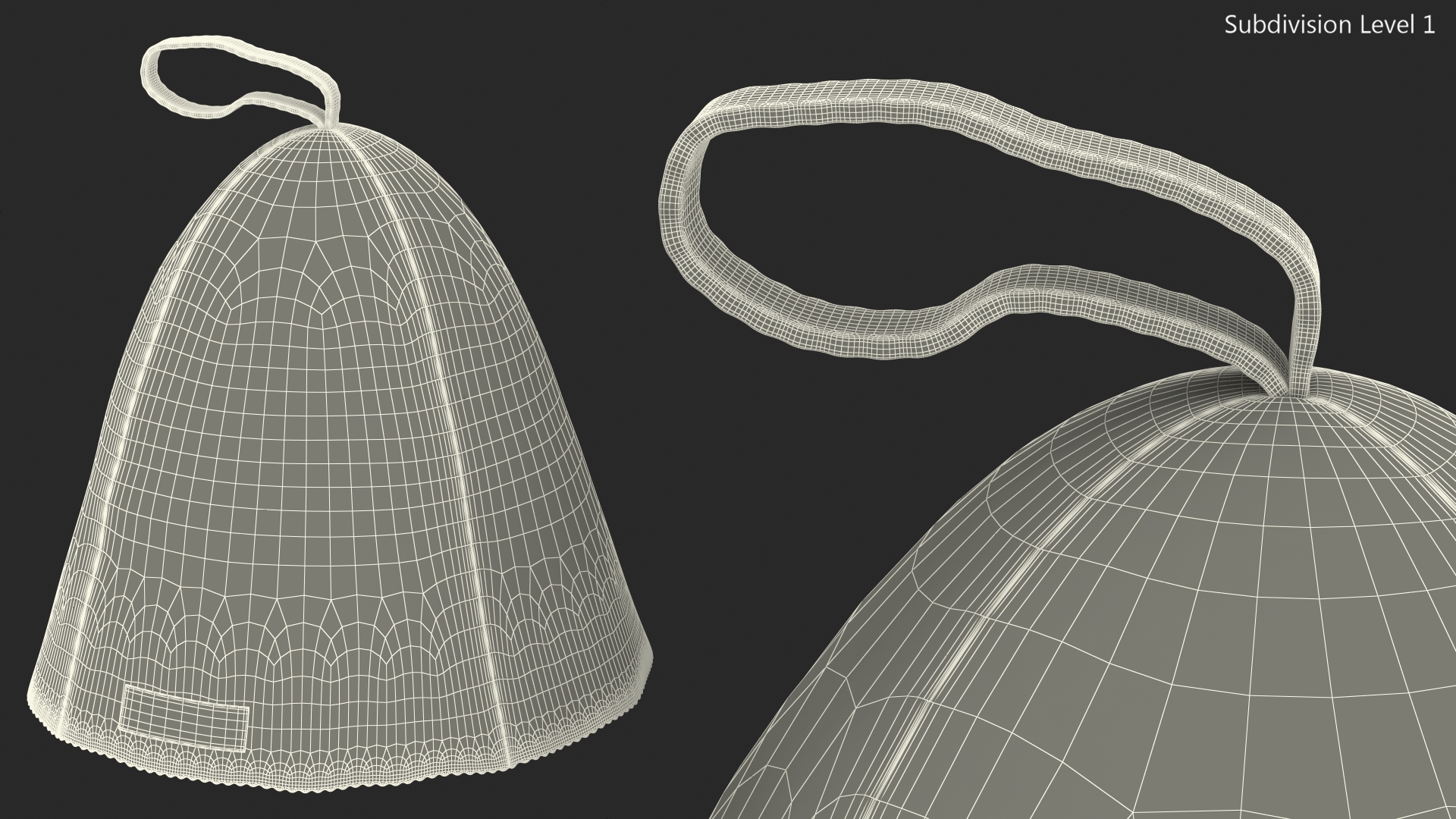 3D model Felt Sauna Hat White
