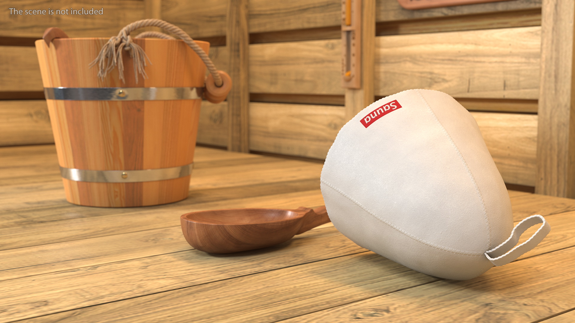 3D model Felt Sauna Hat White