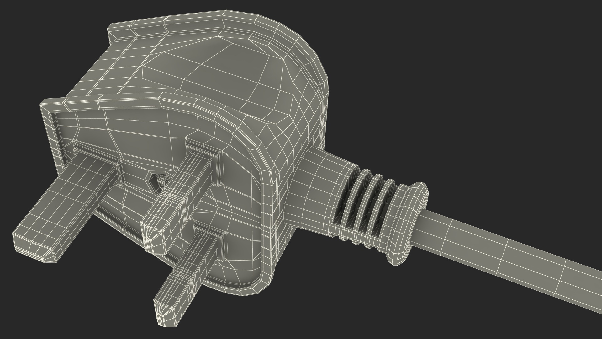 3D Type G Electric Plug Grounded Rigged