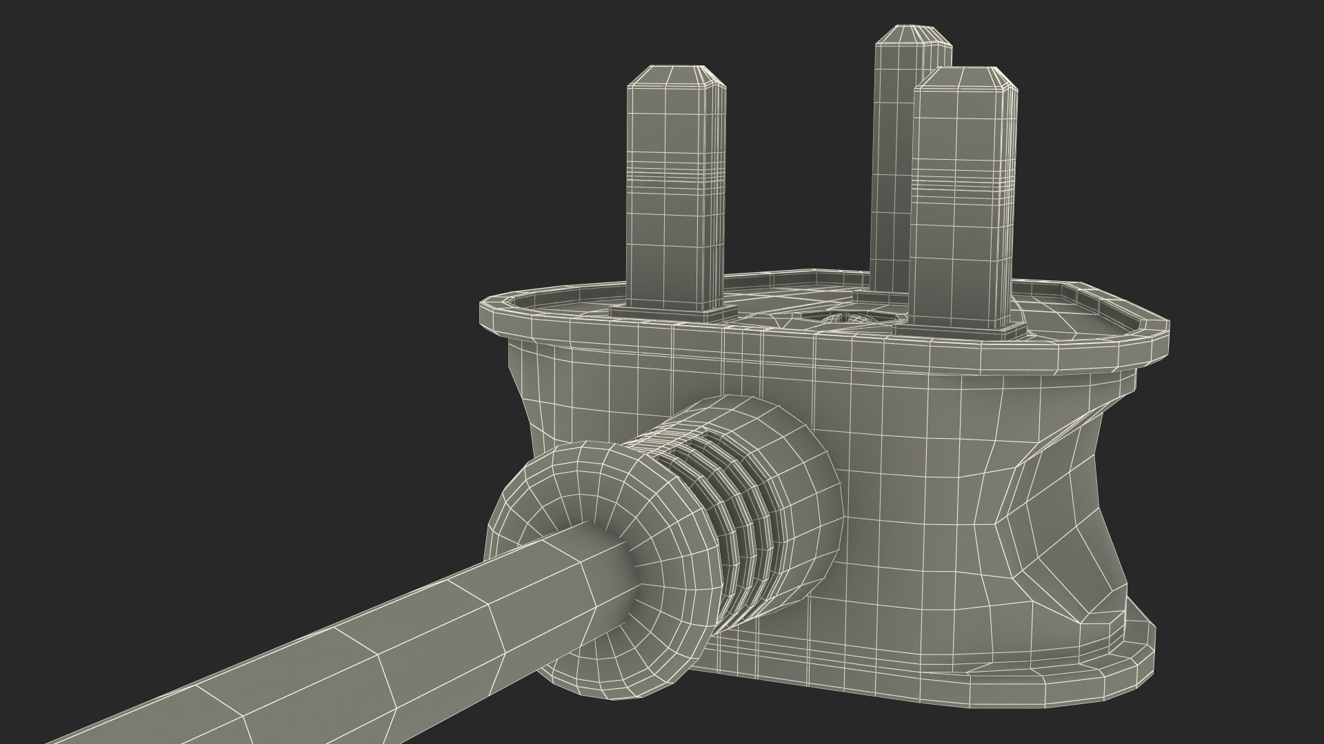 3D Type G Electric Plug Grounded Rigged