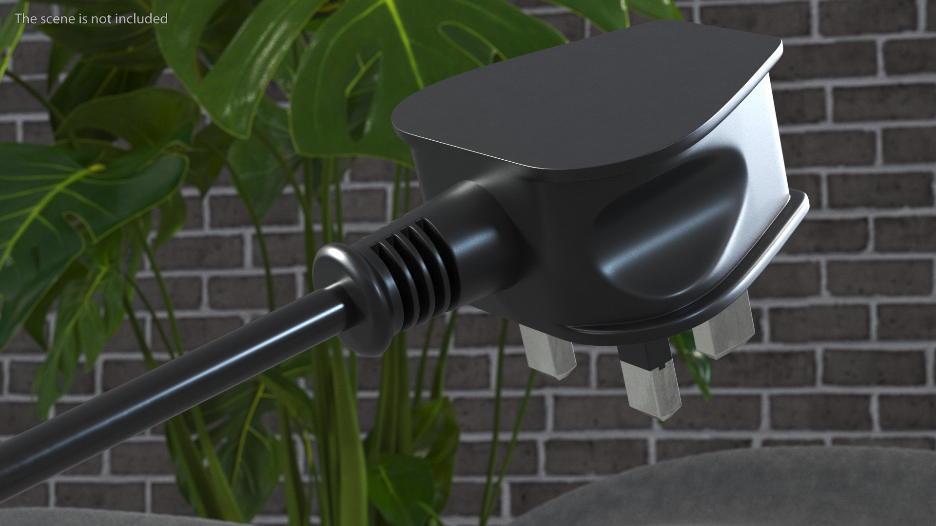 3D Type G Electric Plug Grounded Rigged