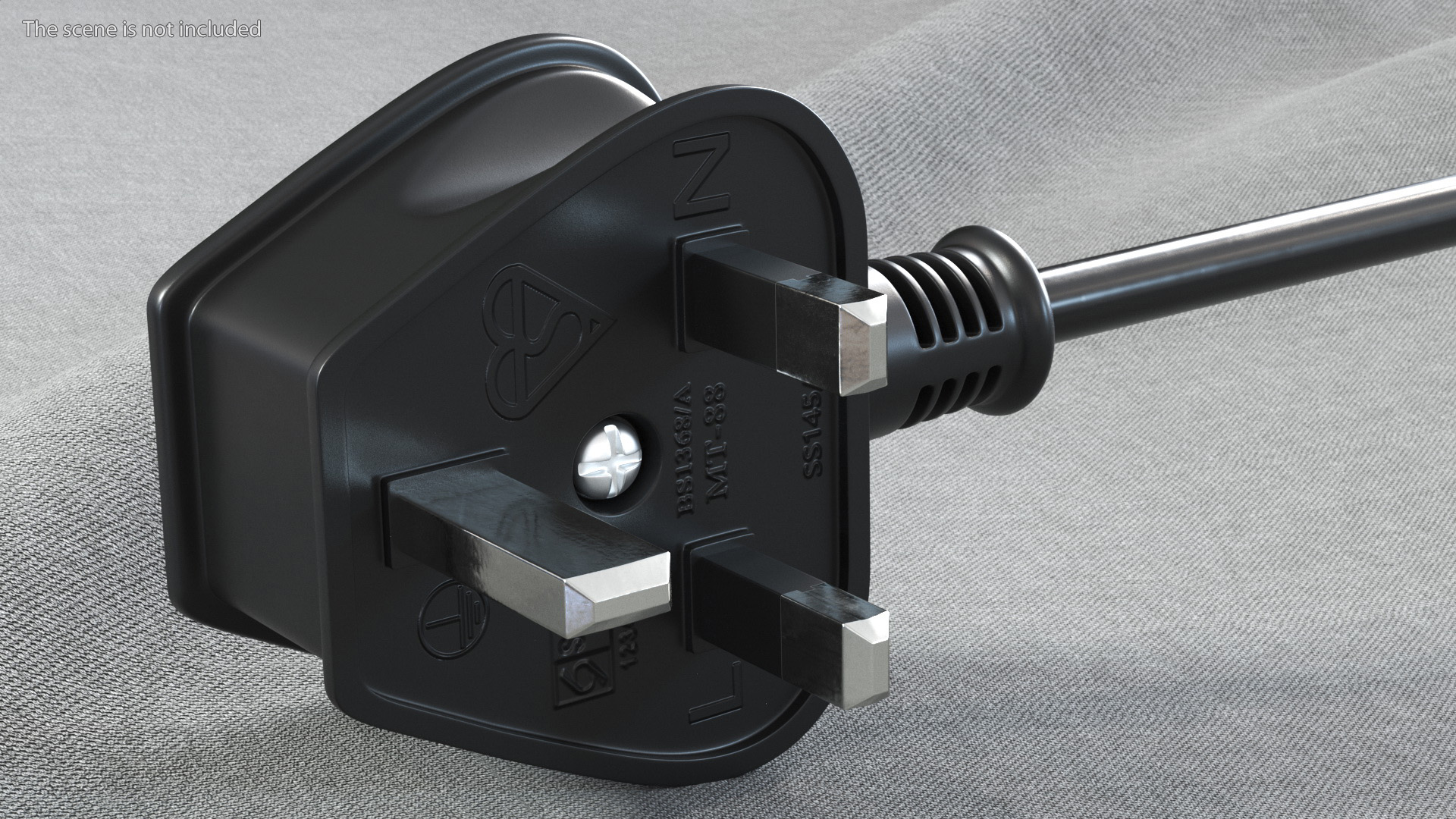 3D Type G Electric Plug Grounded Rigged