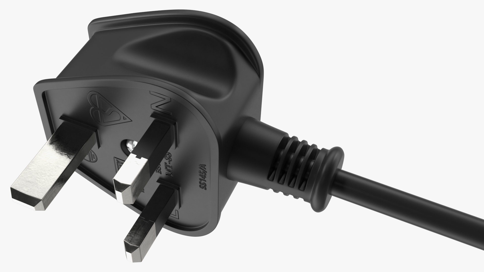 3D Type G Electric Plug Grounded Rigged