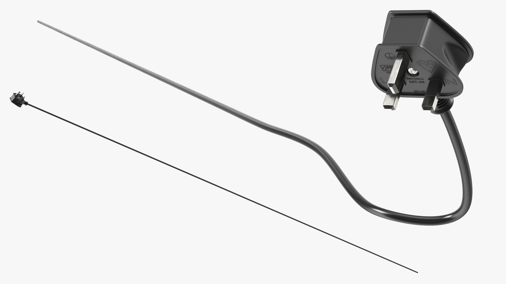 3D Type G Electric Plug Grounded Rigged